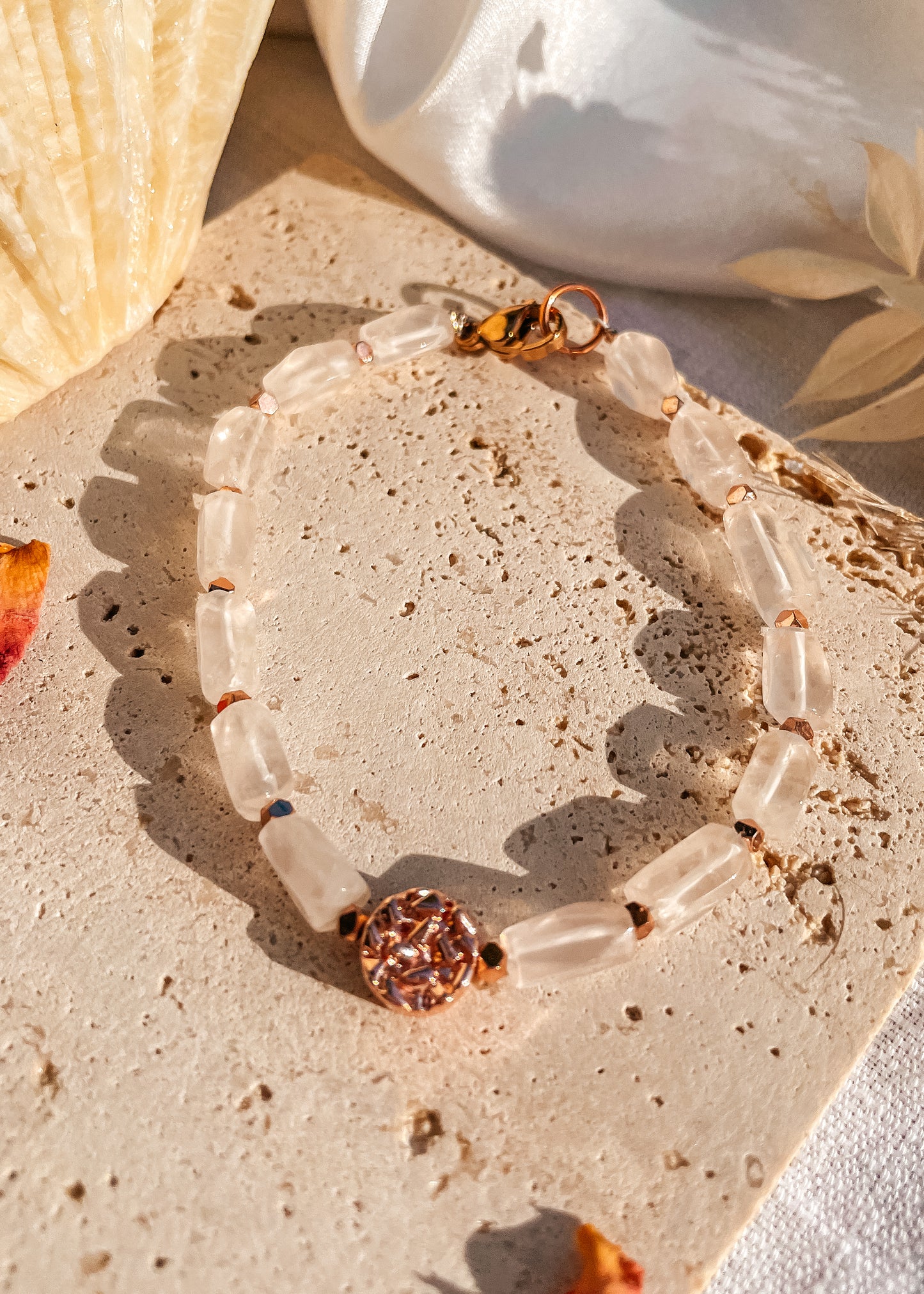 Rose Quartz Rose Gold Bracelet