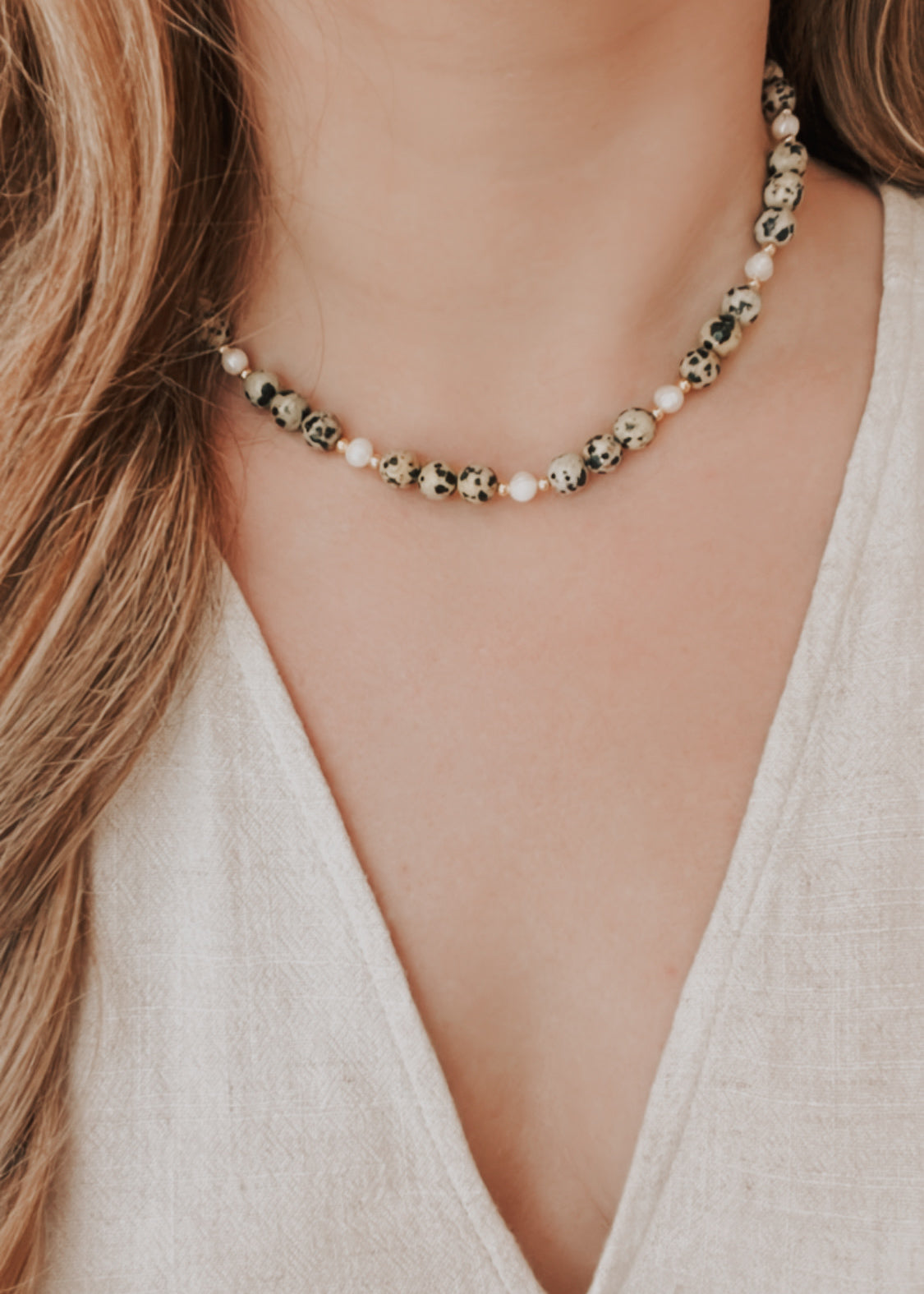 Adeline Jasper & Pearl Necklace