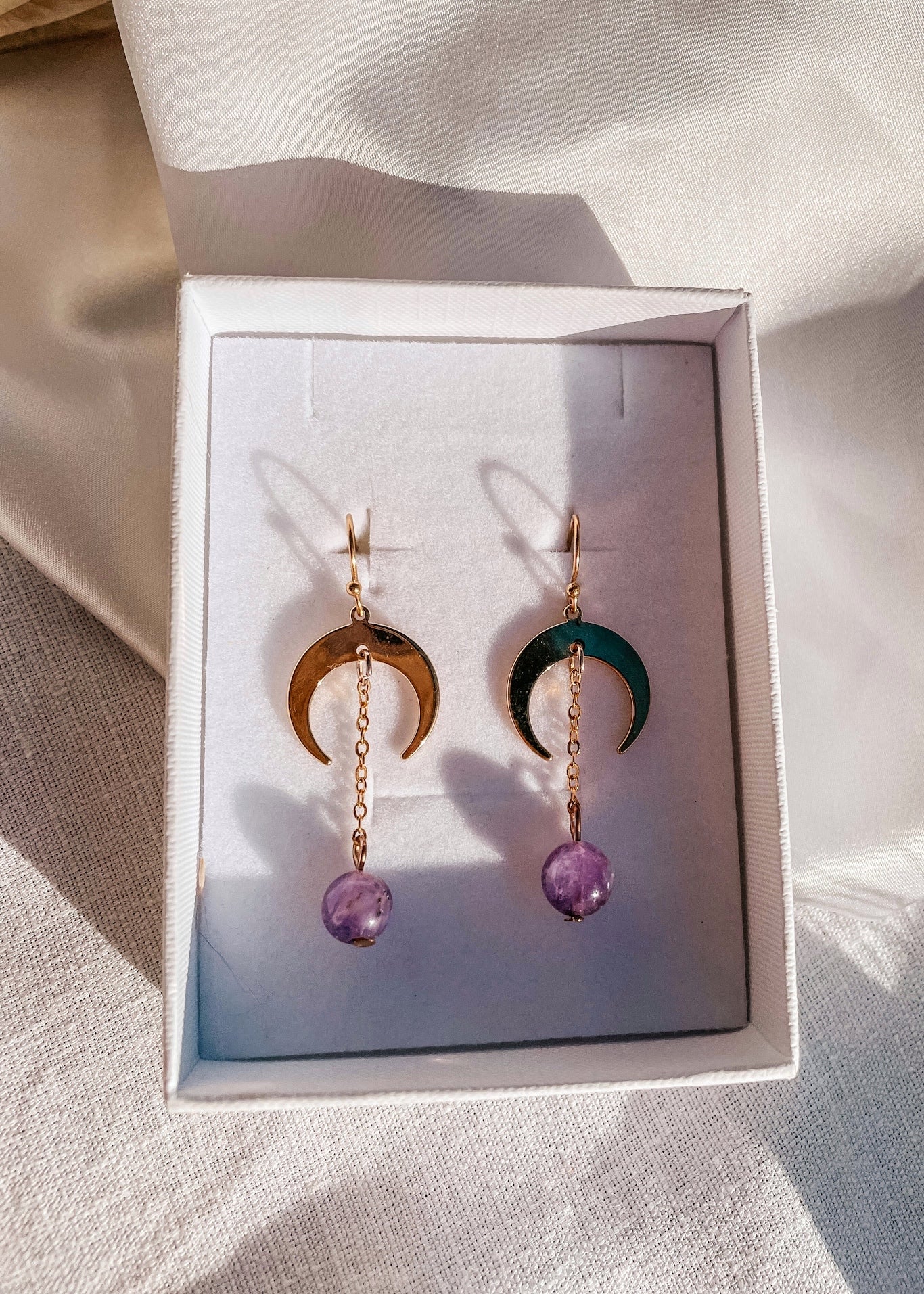 Amethyst Moon Earrings