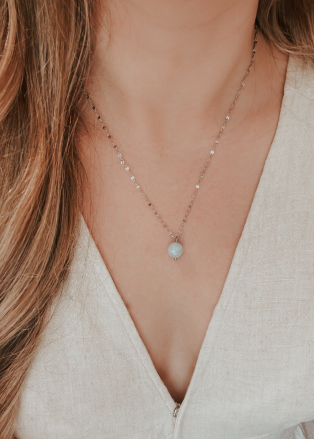 Aquamarine Drop Necklace