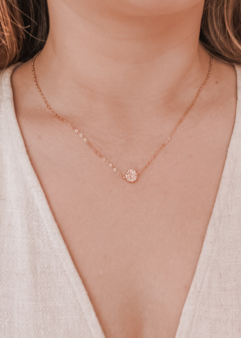 Rose Gold Round Necklace