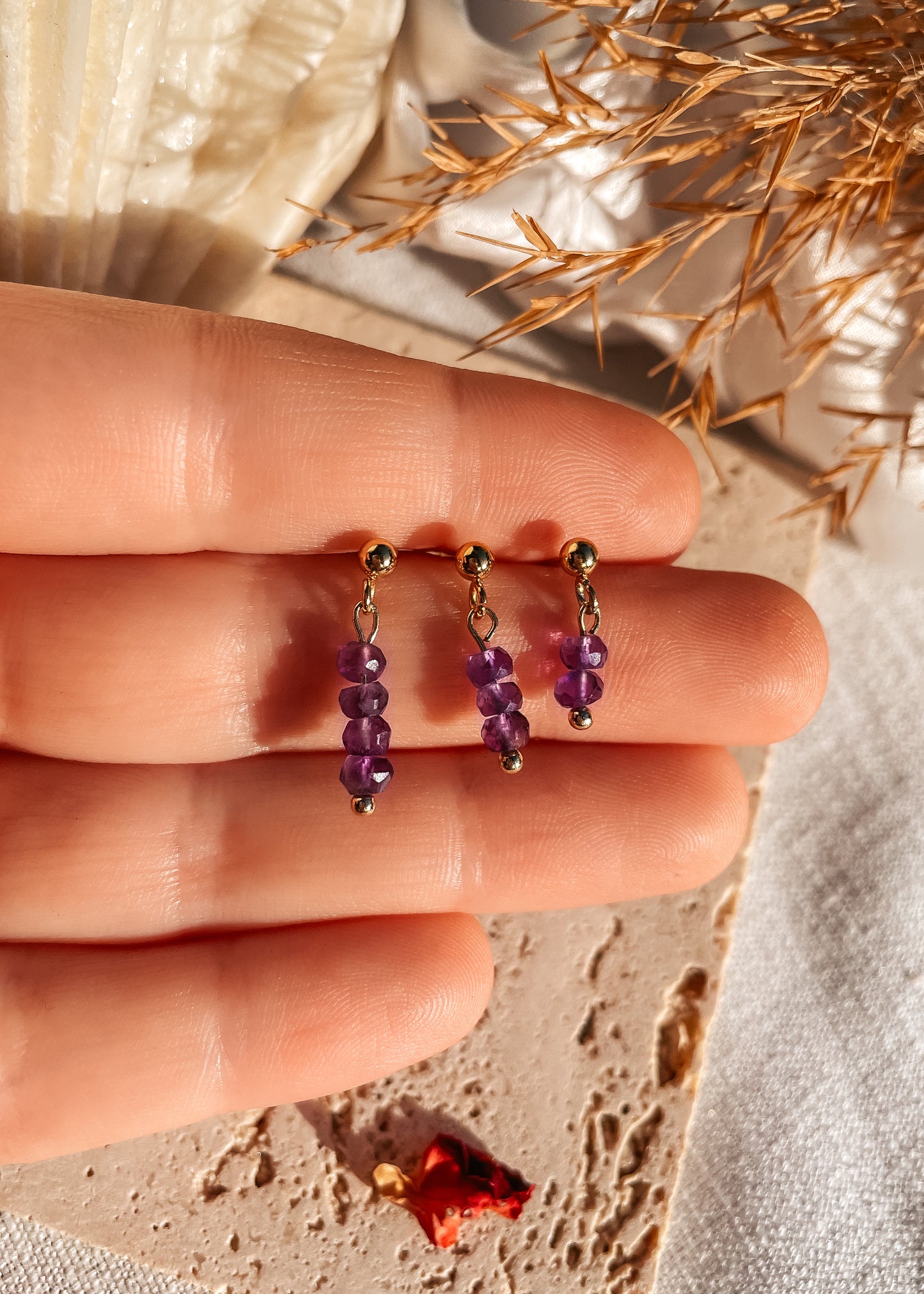Amethyst Stacking Earrings