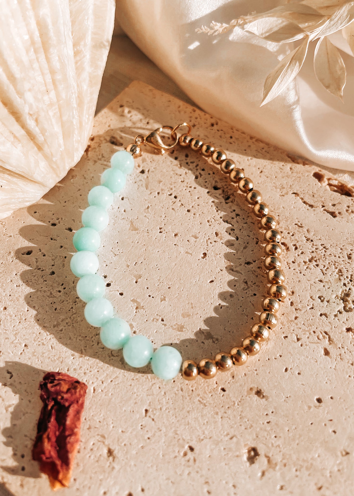 Hailey Blue Aragonite Gold Bracelet