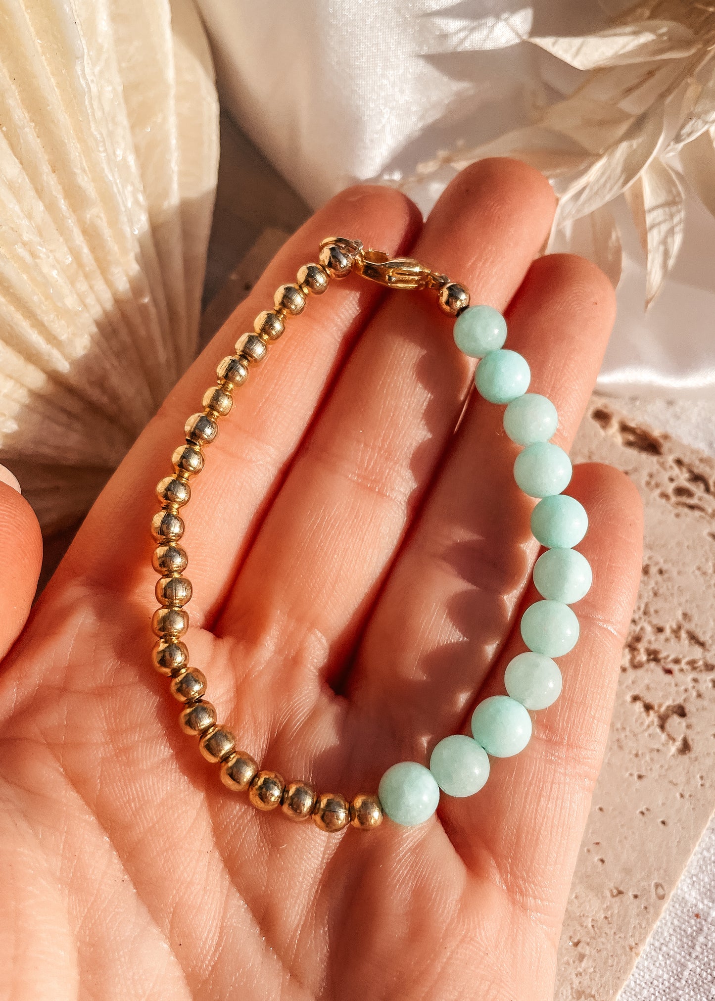 Hailey Blue Aragonite Gold Bracelet