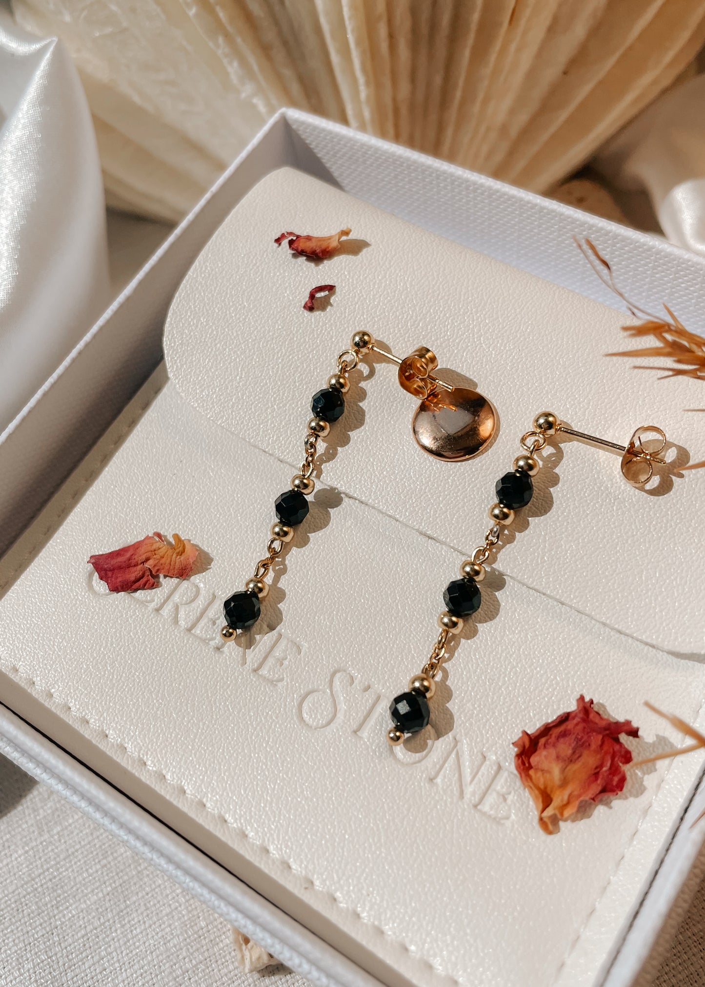 Grace Black Tourmaline Triple Earring
