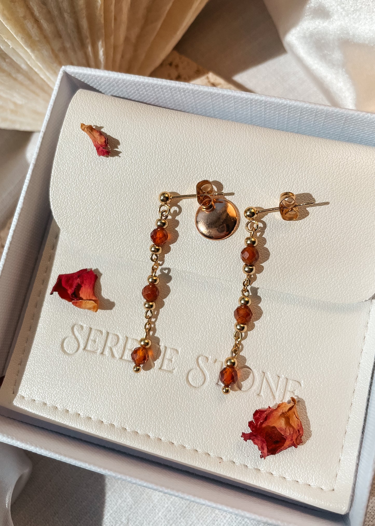Grace Rare Orange Garnet Triple Earrings