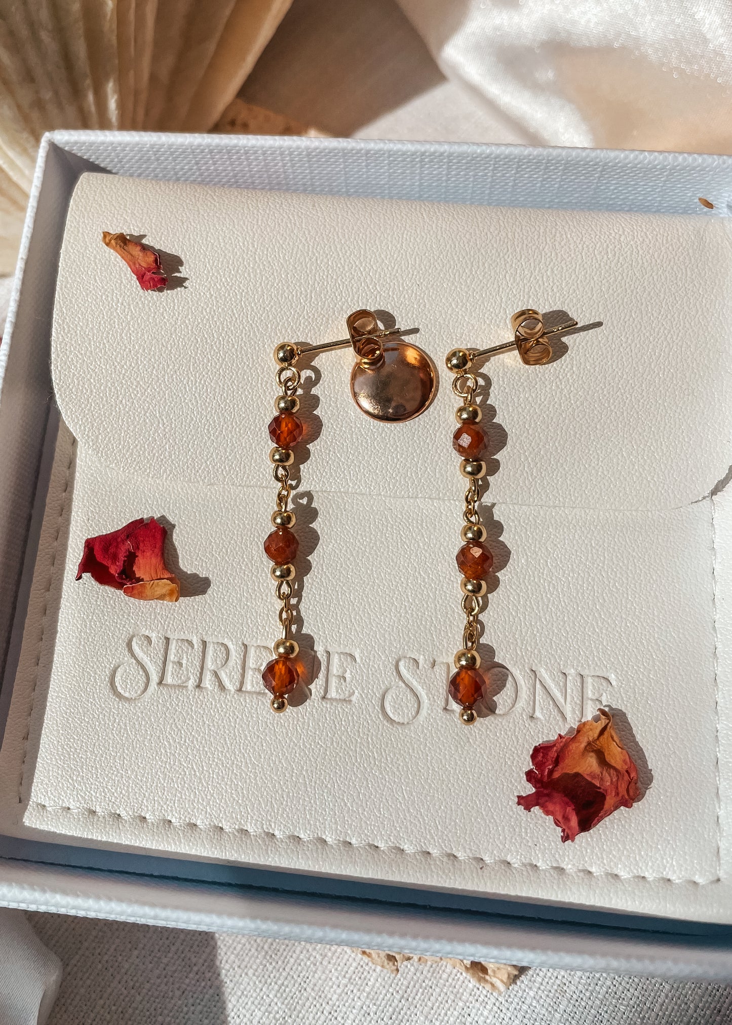 Grace Rare Orange Garnet Triple Earrings