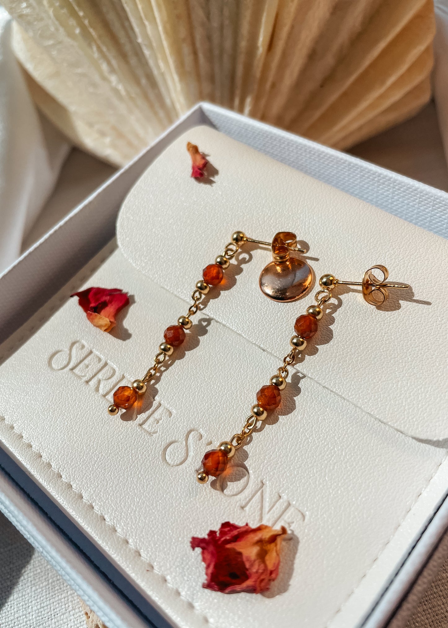 Grace Rare Orange Garnet Triple Earrings