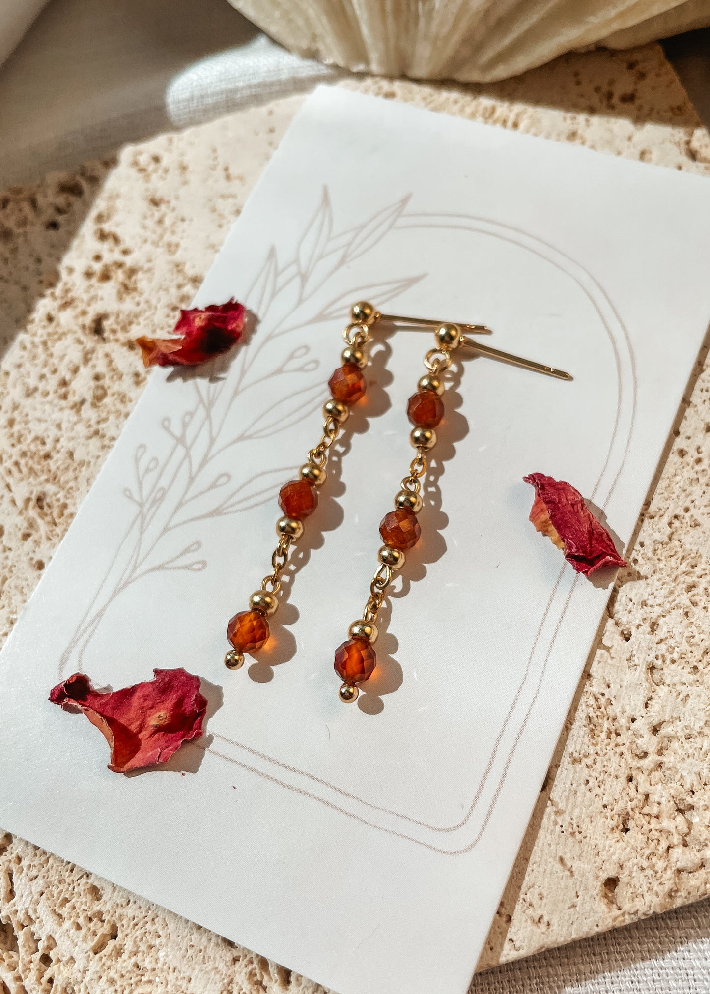 Grace Rare Orange Garnet Triple Earrings