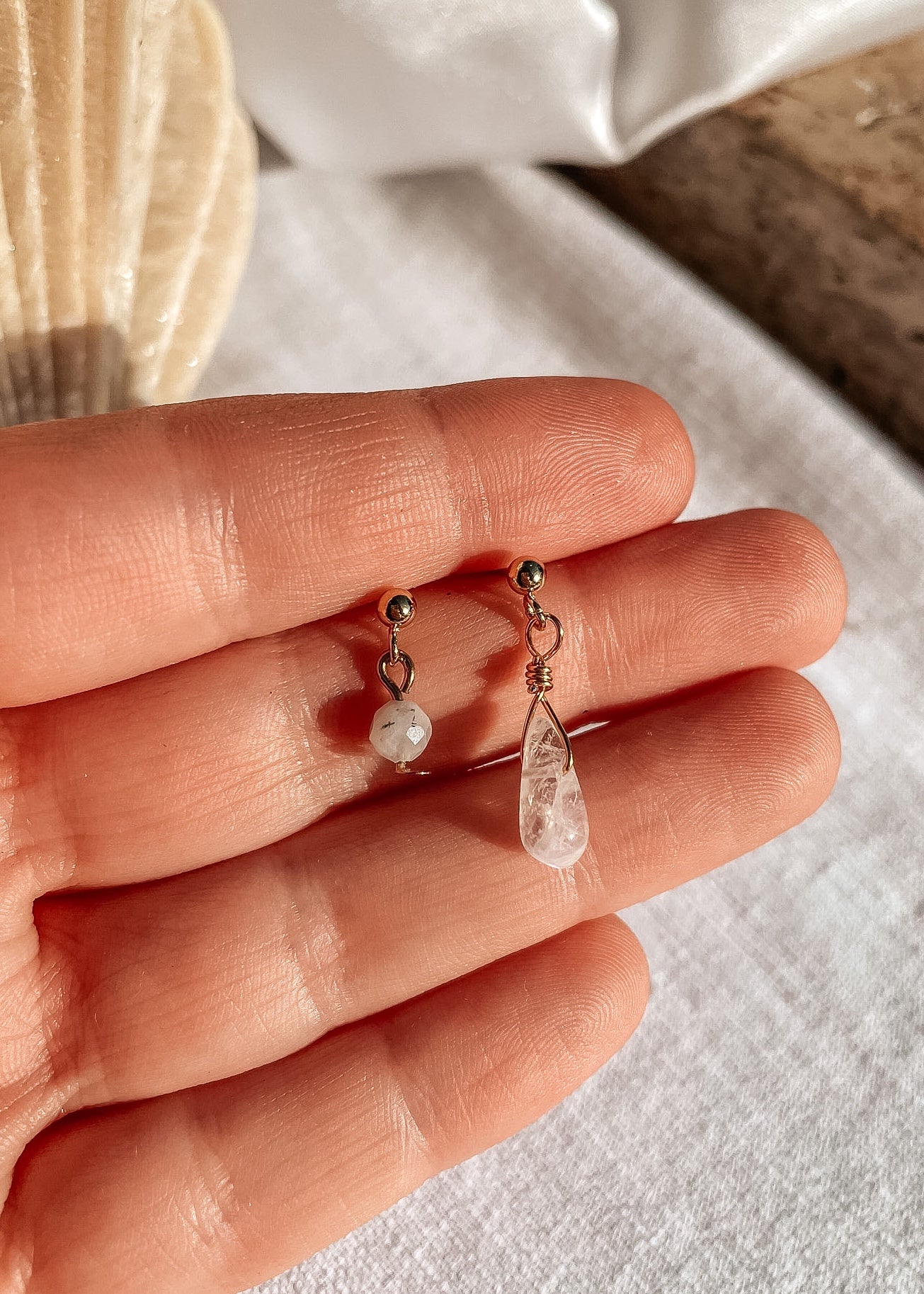 Moonstone Earring Stack