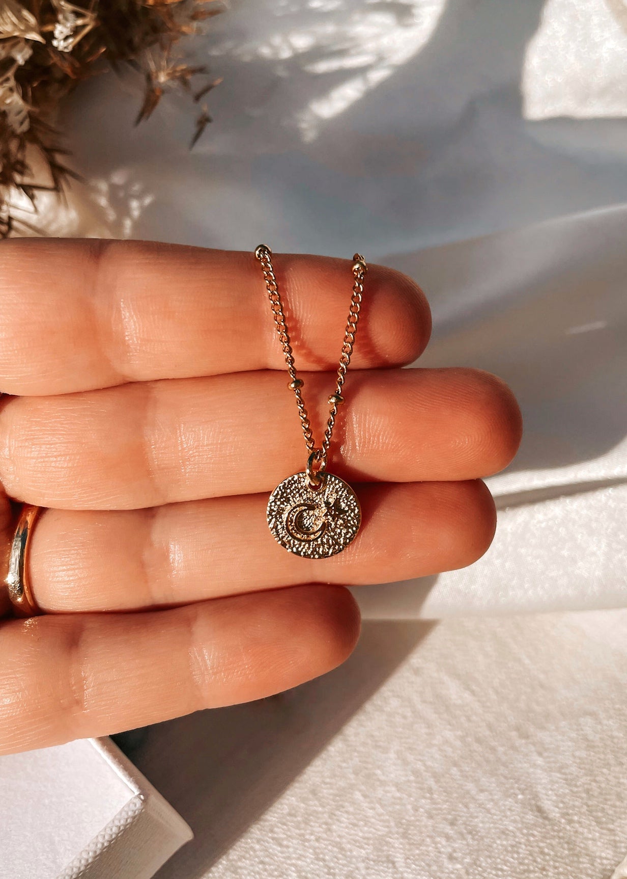 Moon & Star Gold Necklace