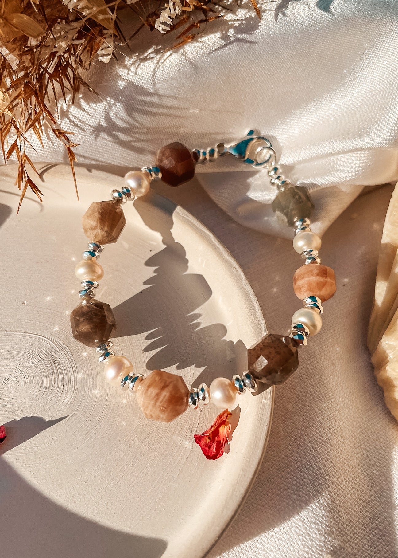Lenore Moonstone & Pearl Bracelet