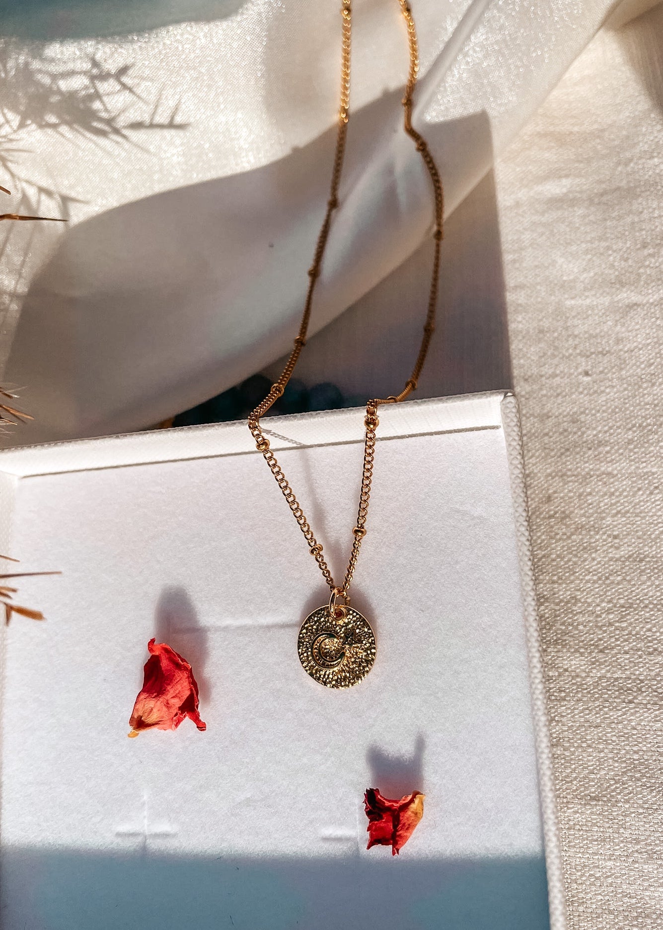 Moon & Star Gold Necklace