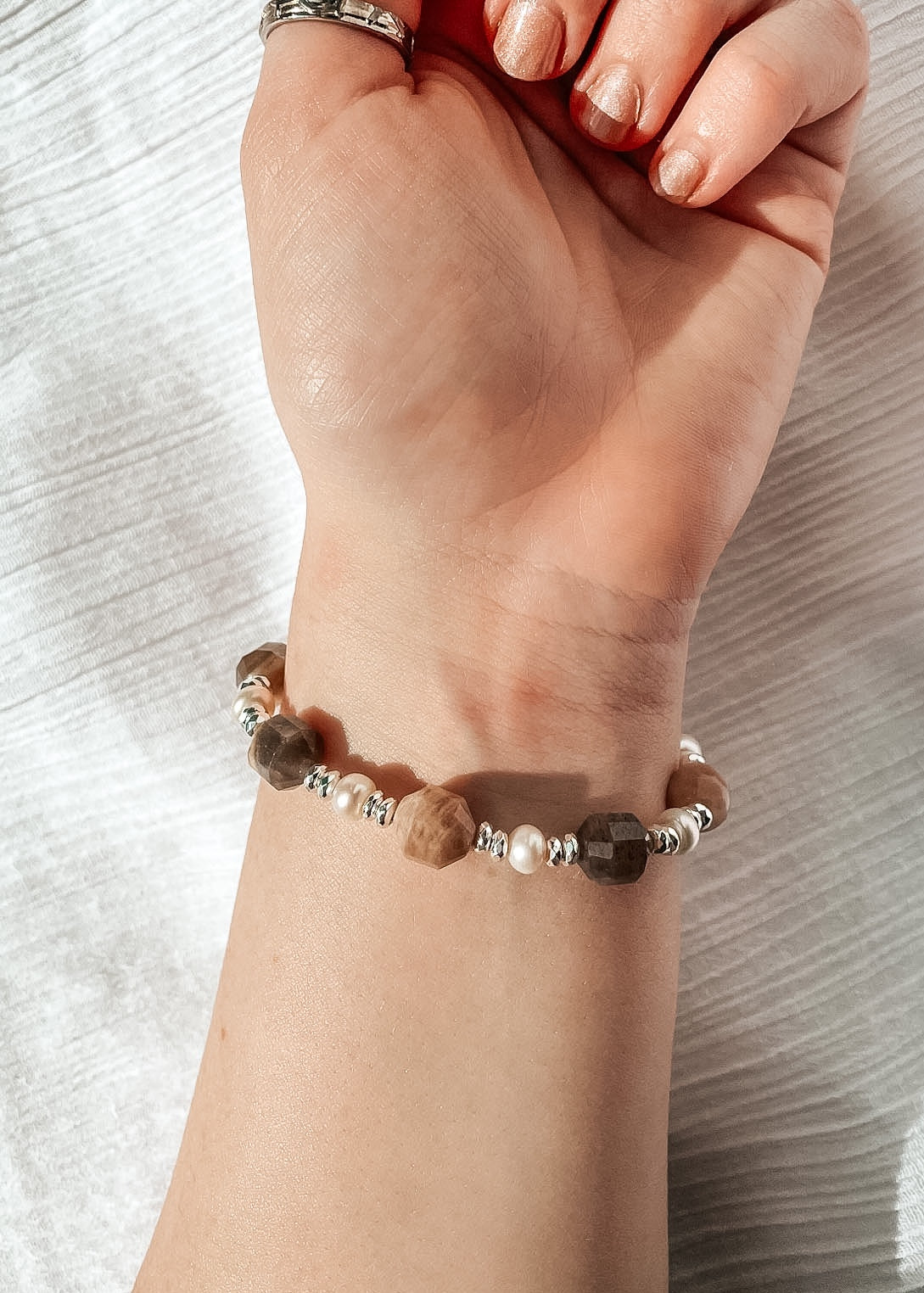 Lenore Moonstone & Pearl Bracelet