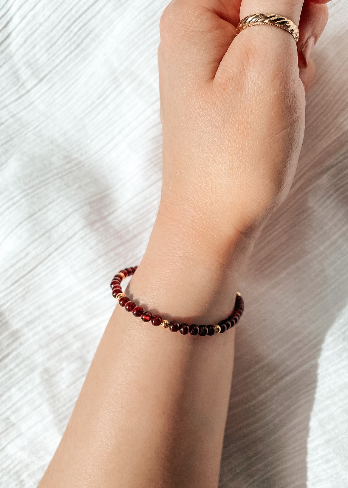 Garnet Dainty Bracelet