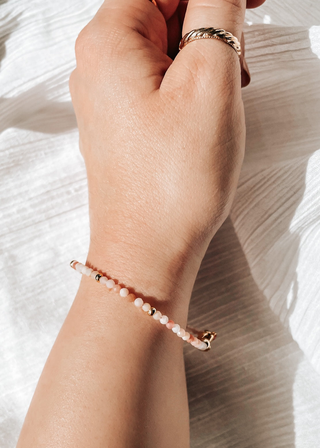 Pink Opal Dainty Bracelet