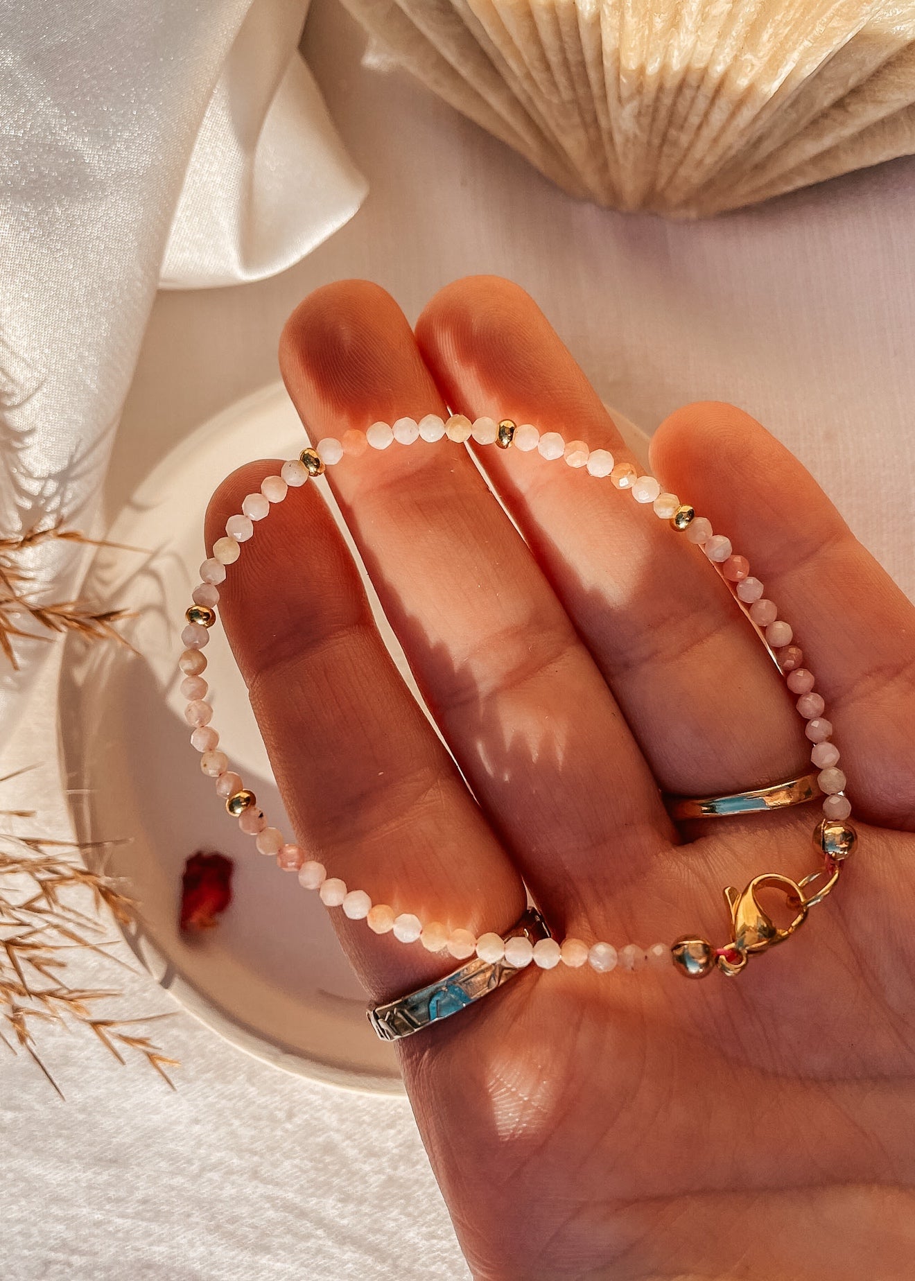 Pink Opal Dainty Bracelet