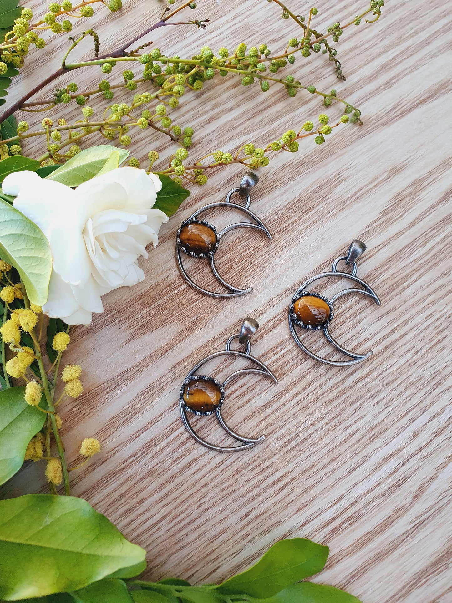 Tiger Eye Moon Pendant
