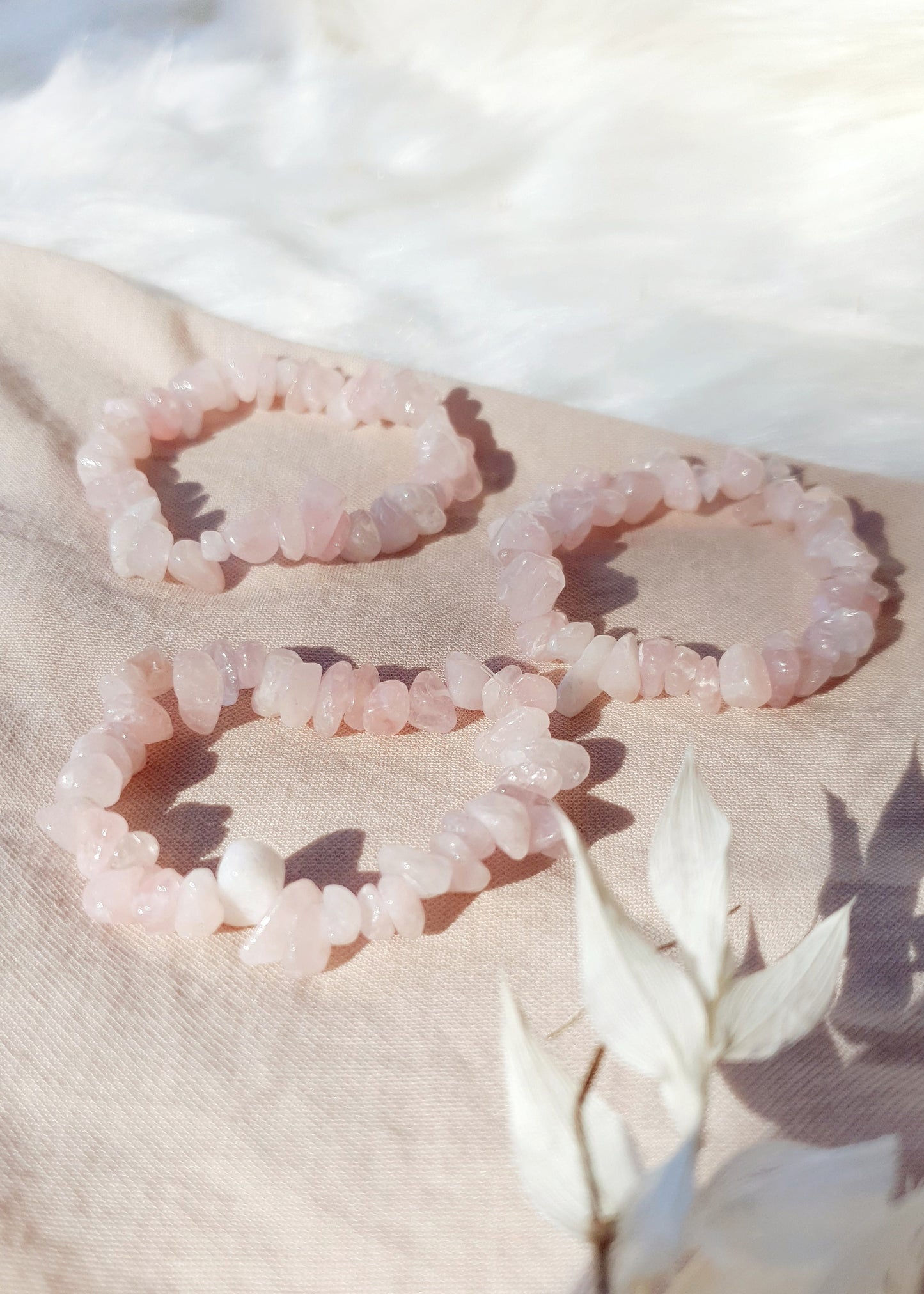 Rose Quartz Chip Bracelet