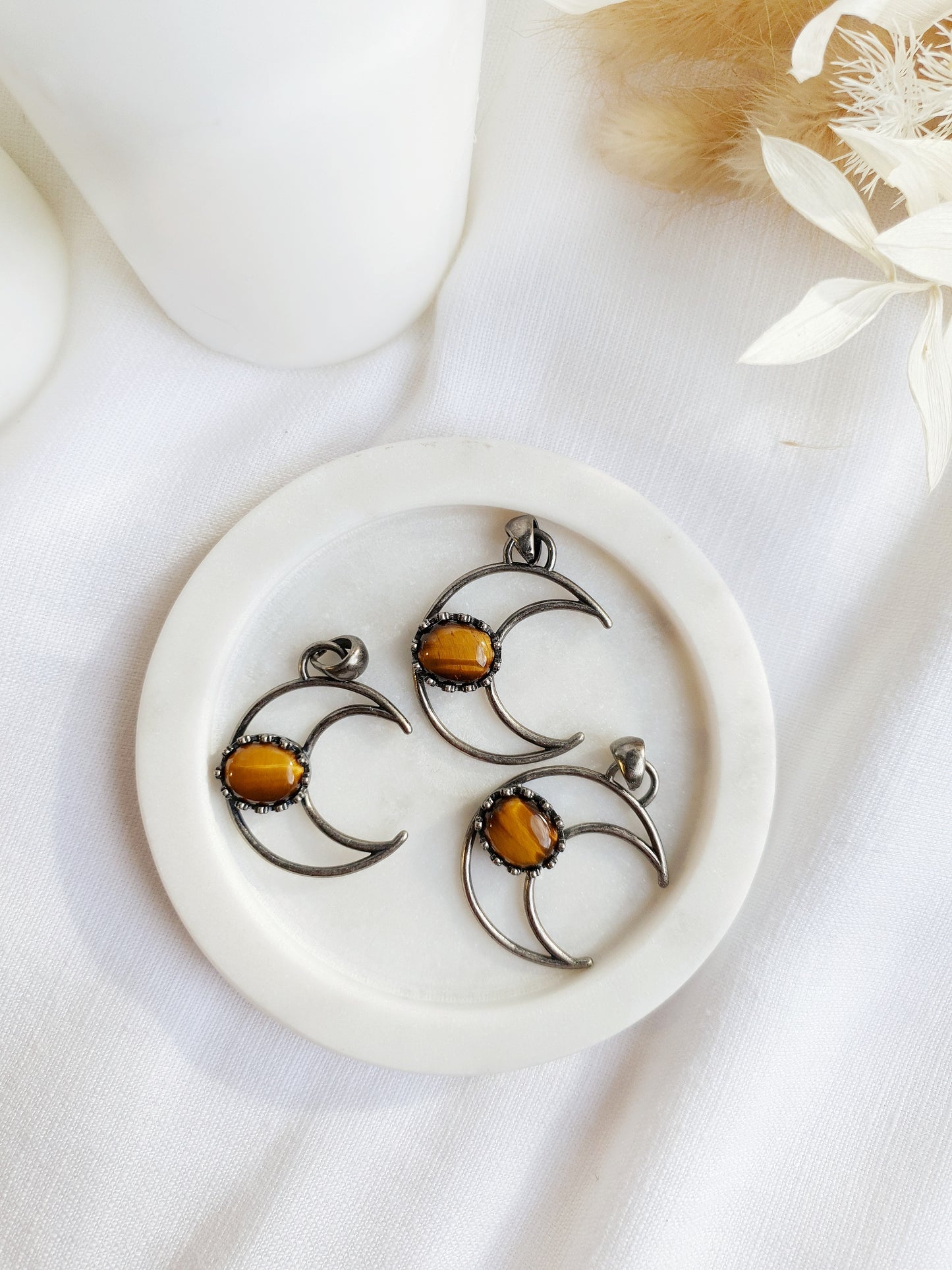 Tiger Eye Moon Pendant