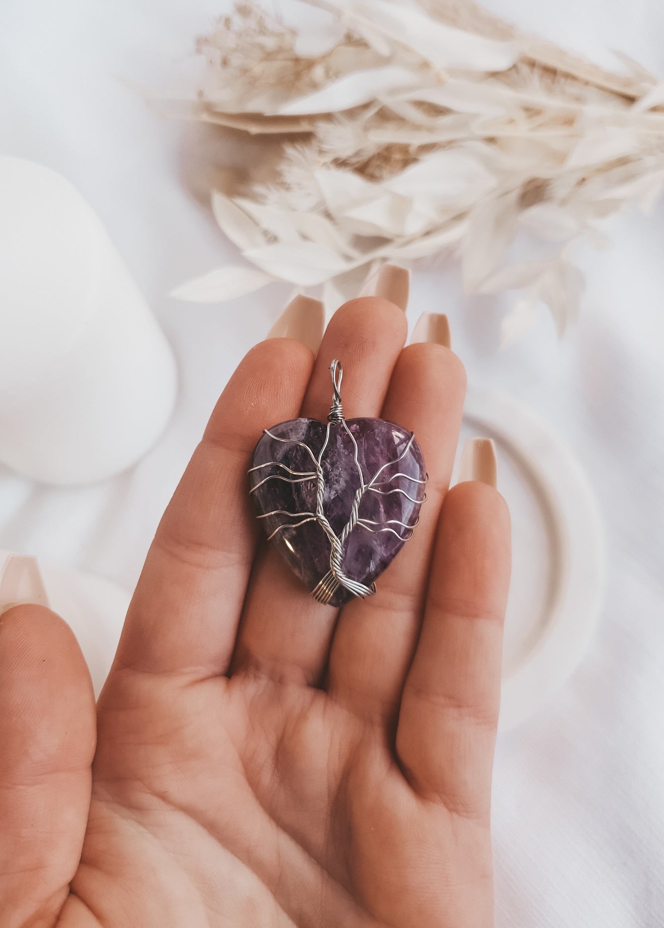 Amethyst Tree Of Life Heart