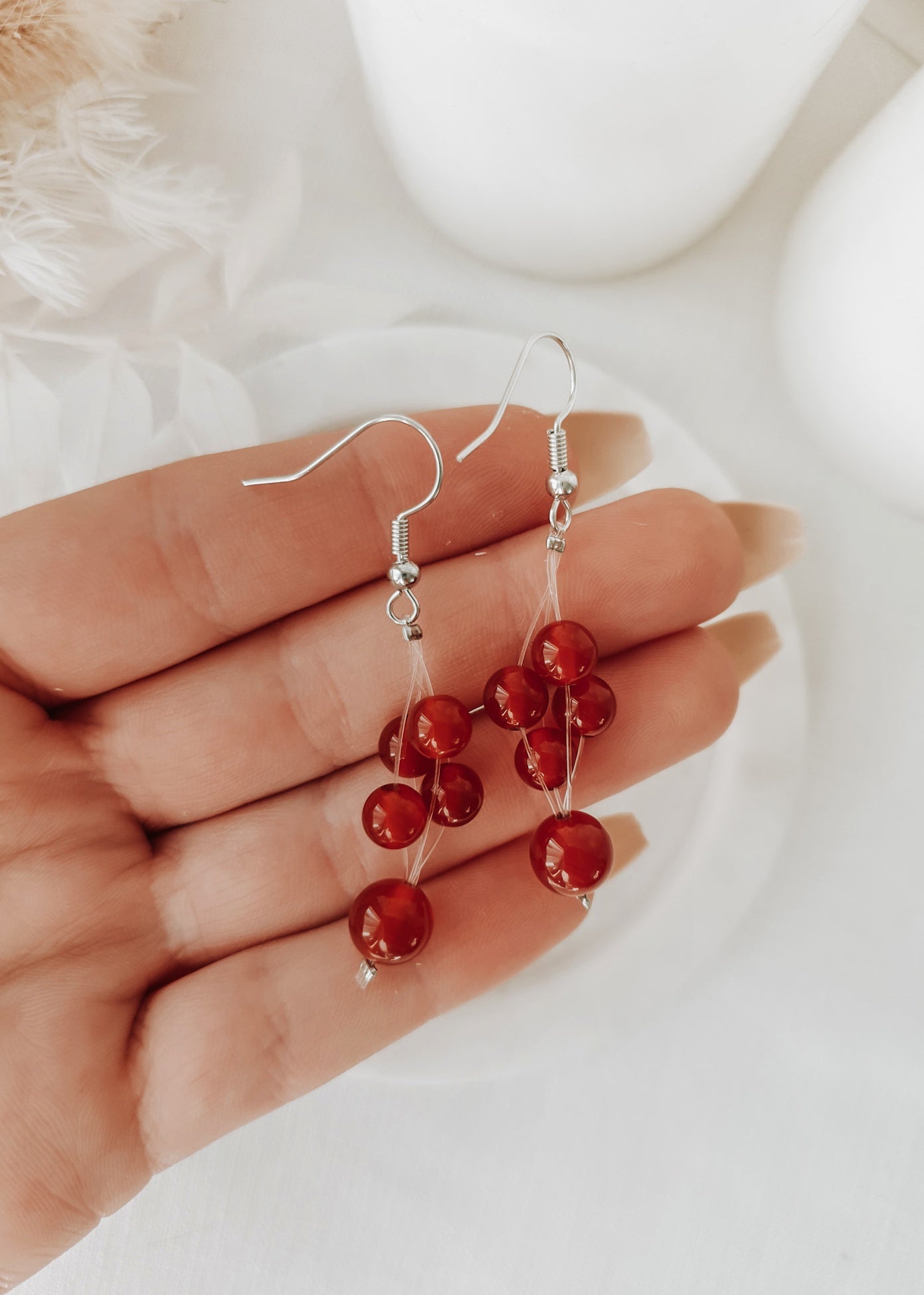 Gemstone Floating Earrings