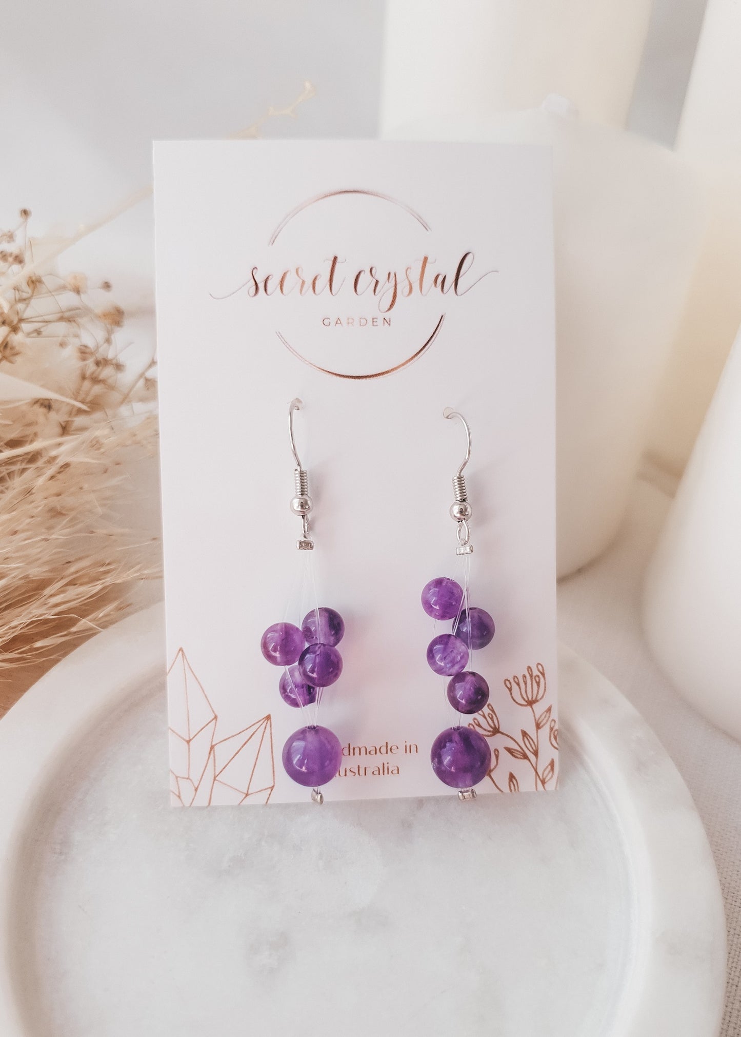 Gemstone Floating Earrings