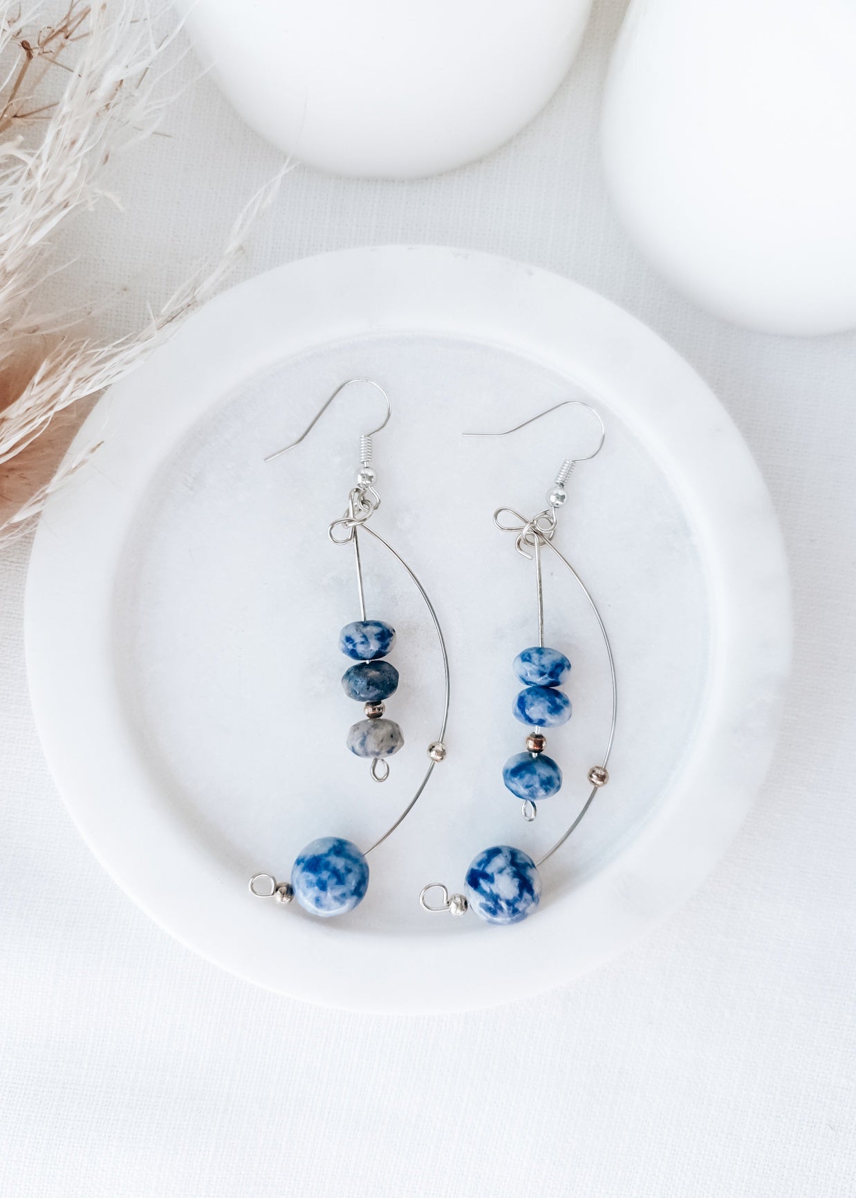 Sodalite Around The Moon Earrings