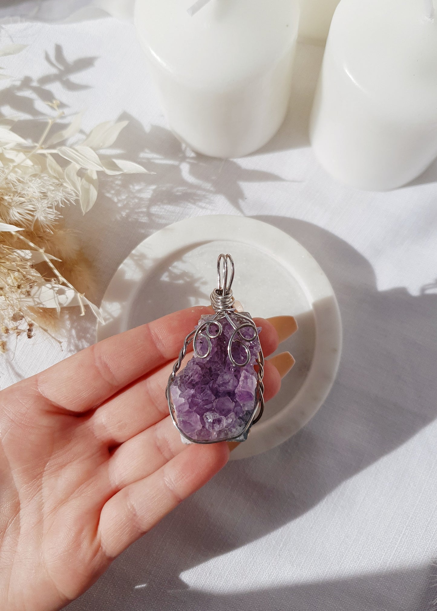 X-Large Amethyst Cluster Pendant