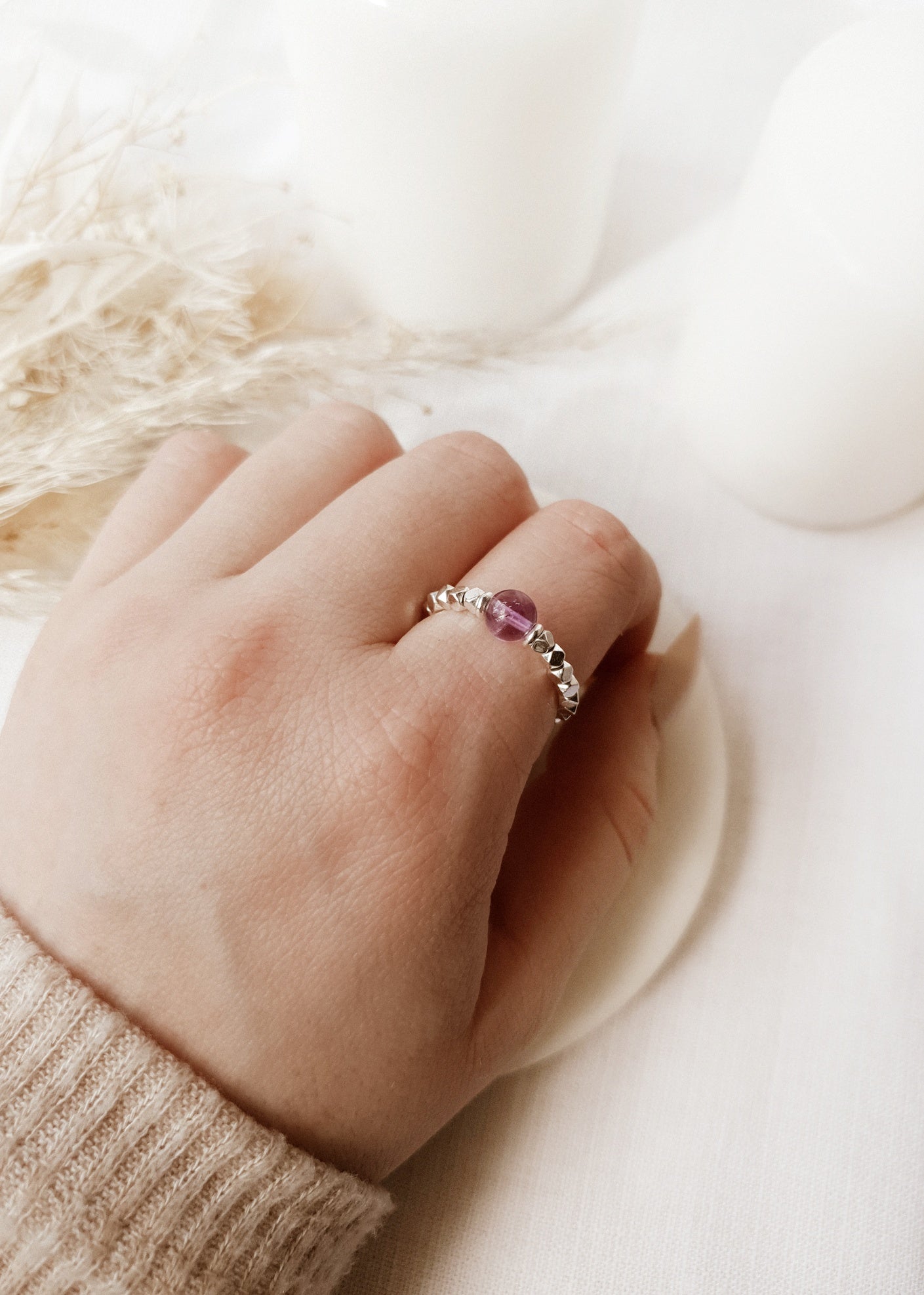 Amethyst Hematite Ring