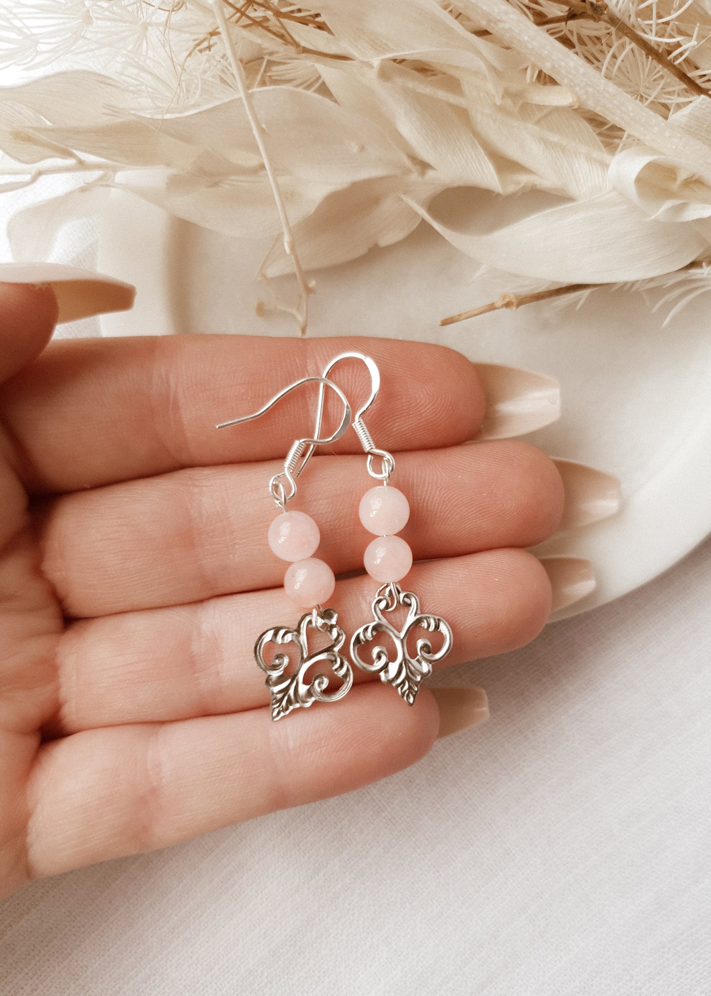 'BLUSH' Earrings - Rose Quartz