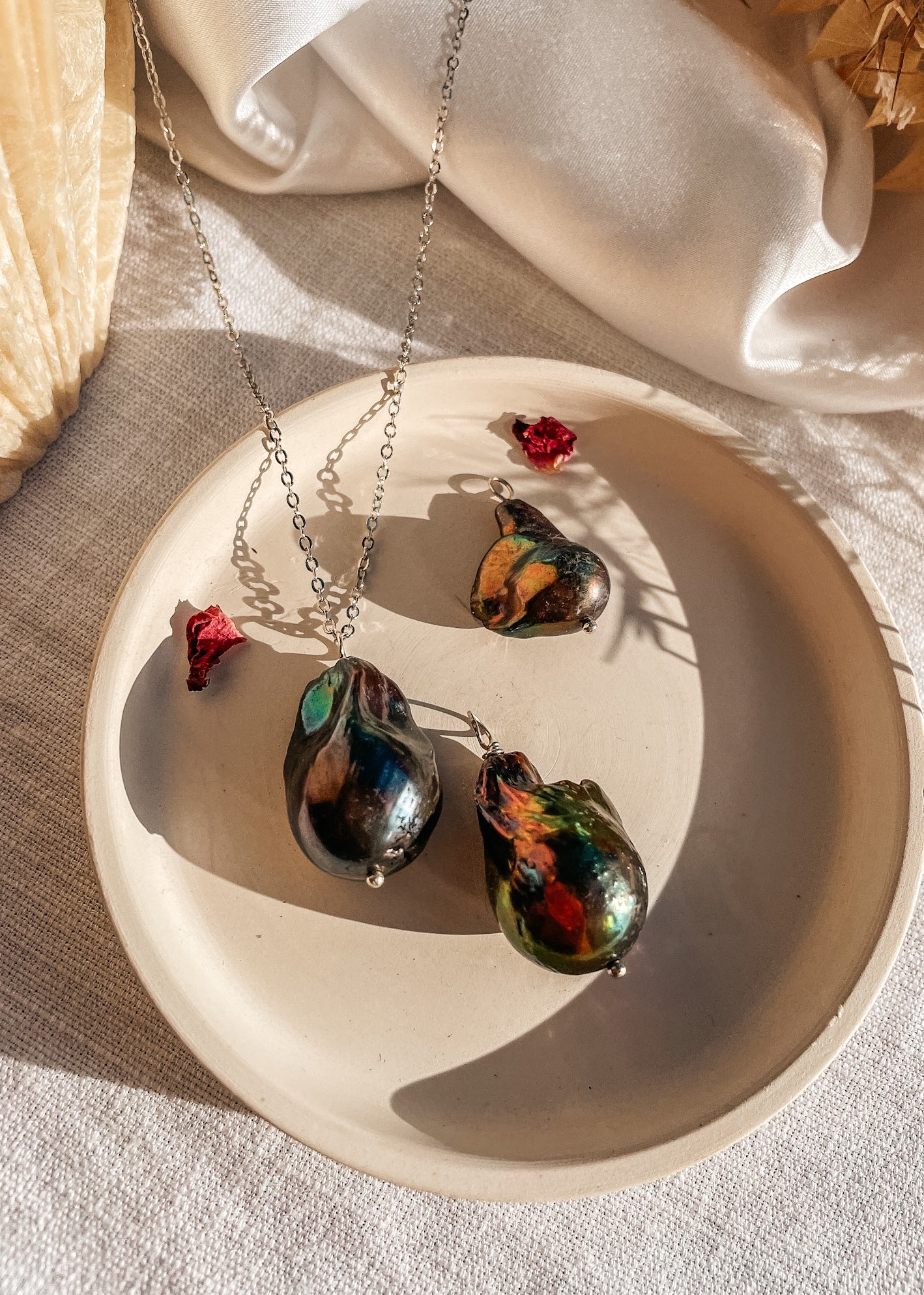 Black Baroque Pearl Necklace