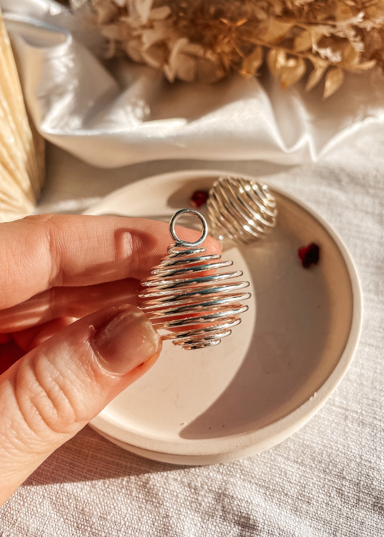 Stainless Steel Stone Cage Necklace