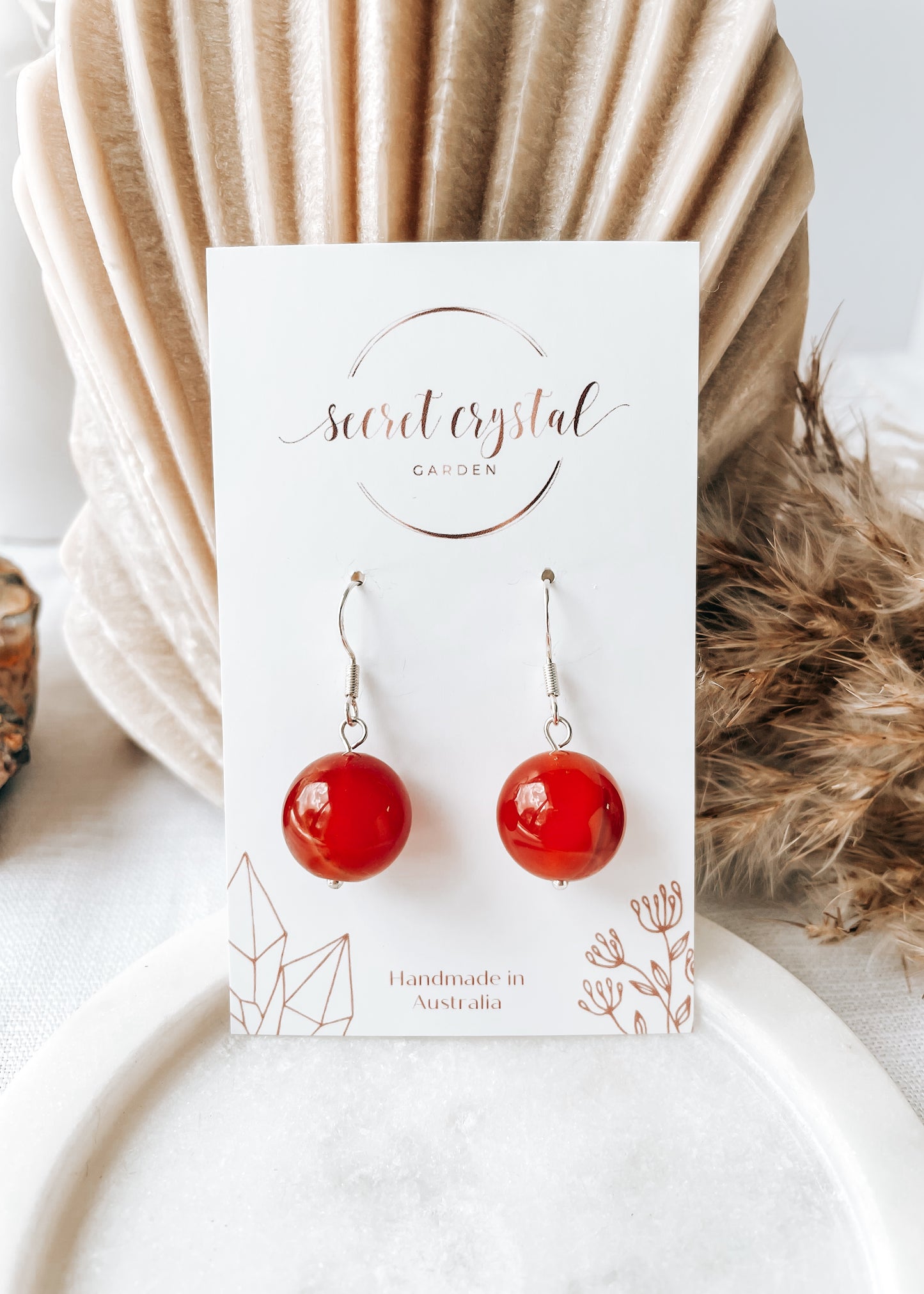 Carnelian Round Earrings