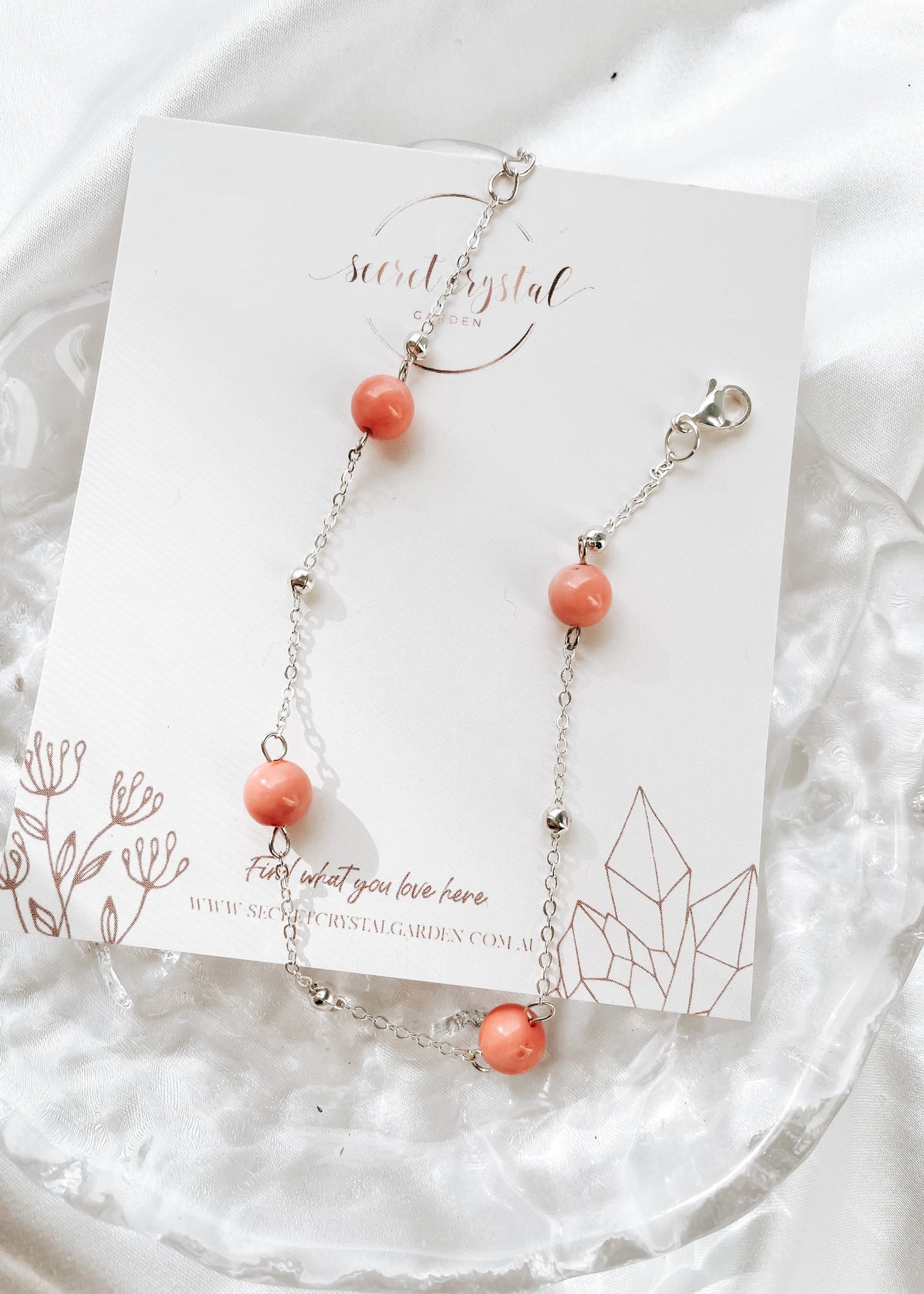 Pink Coral Anklet