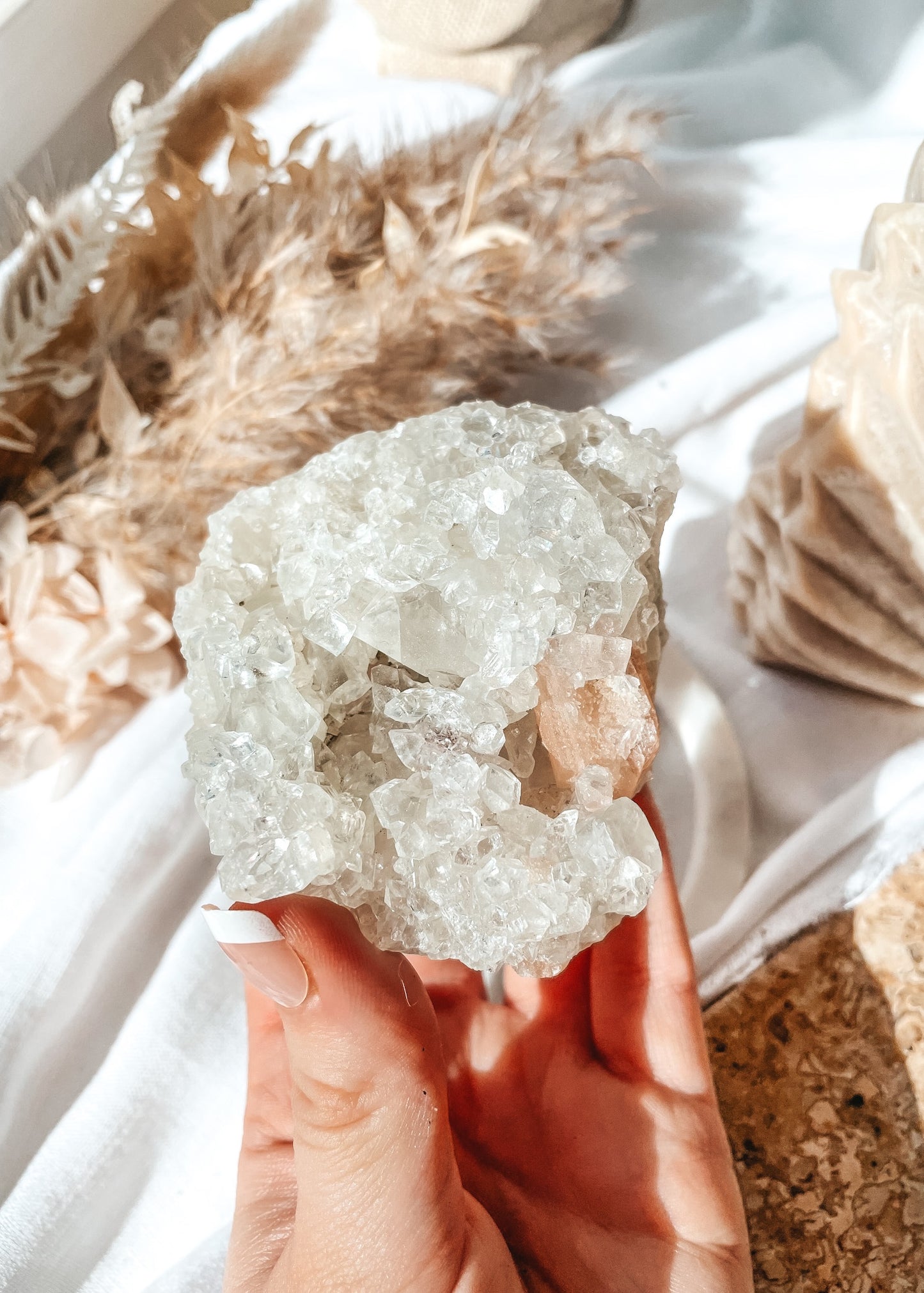 Apophyllite & Pink Stilbite Cluster