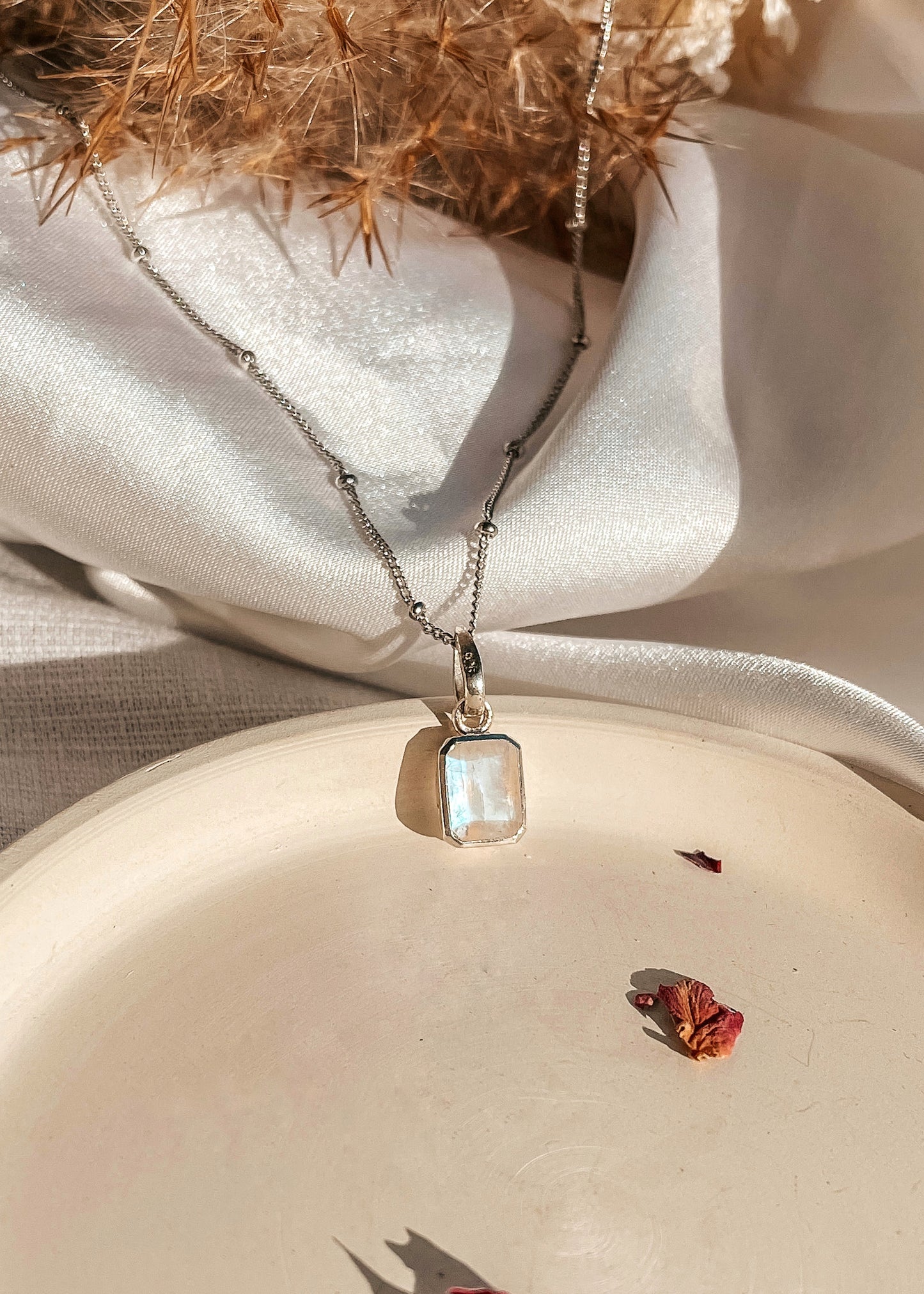 Moonstone Rectangle Necklace