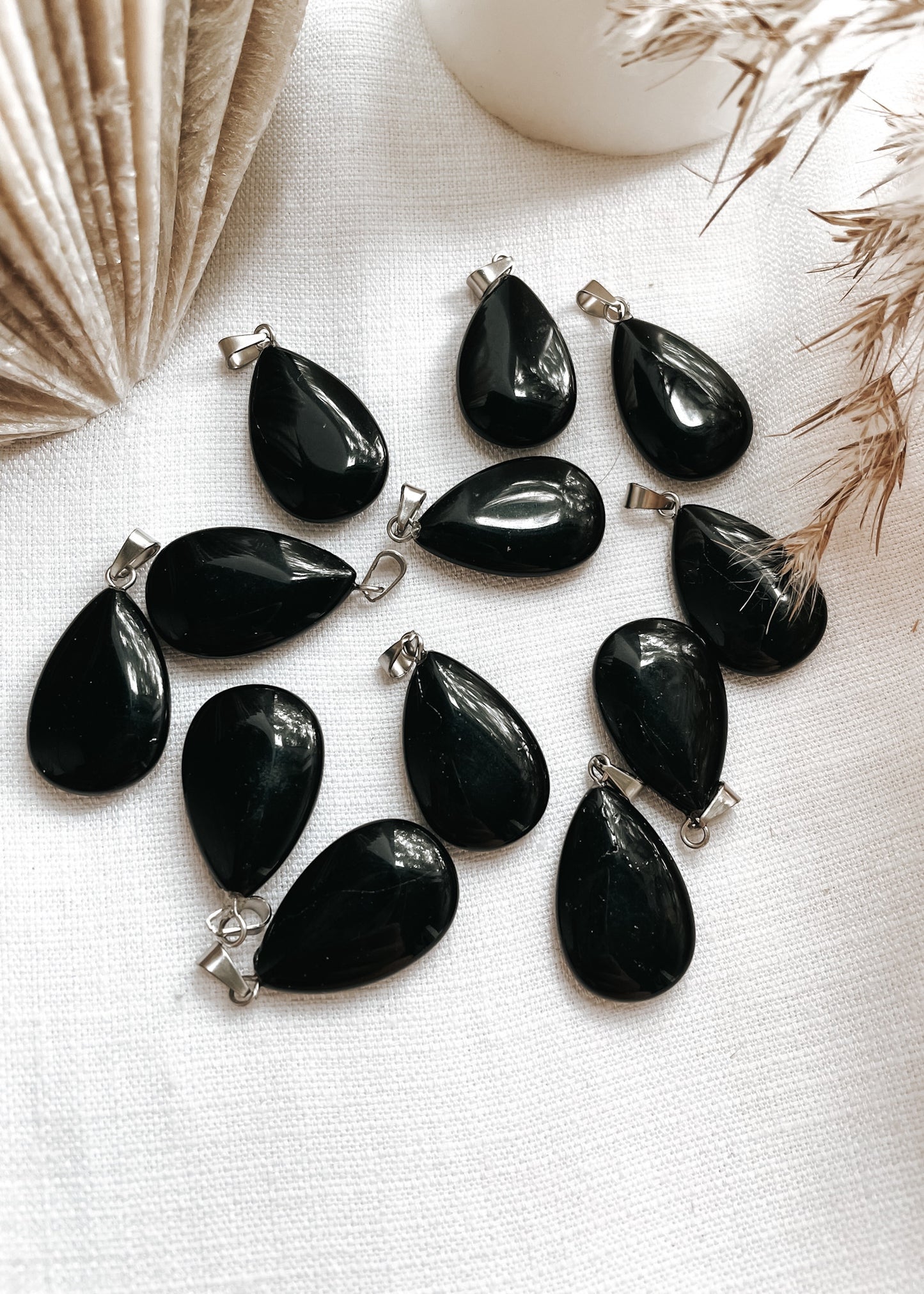 Black Obsidian Drop Pendant