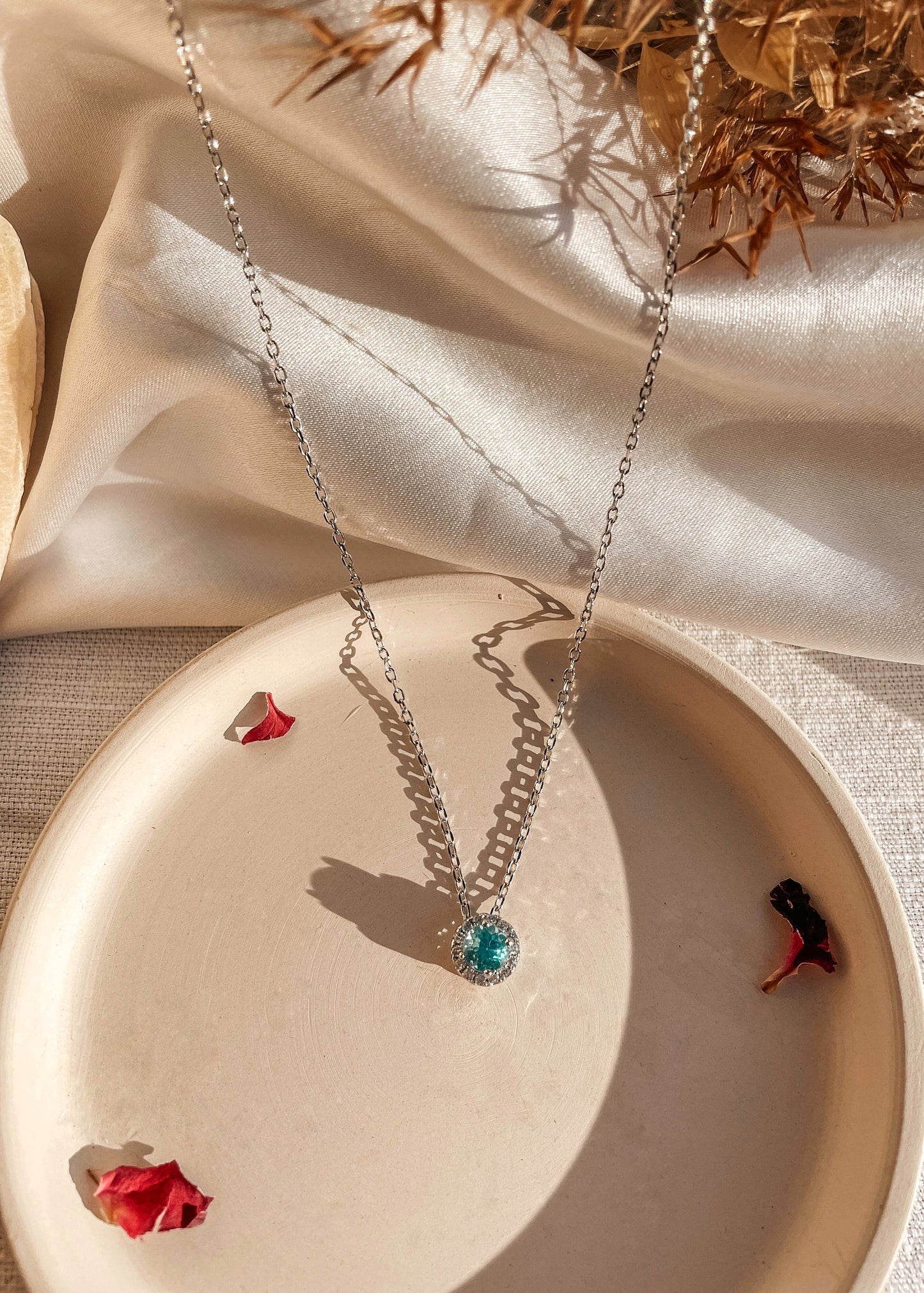 Dainty Blue Topaz Necklace