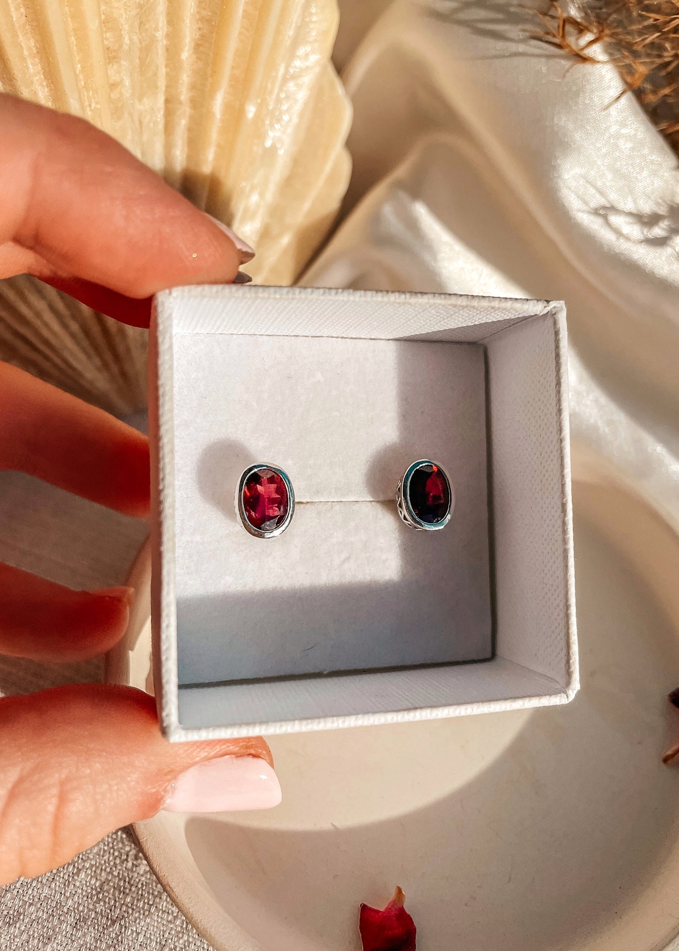 Garnet Stud Earrings