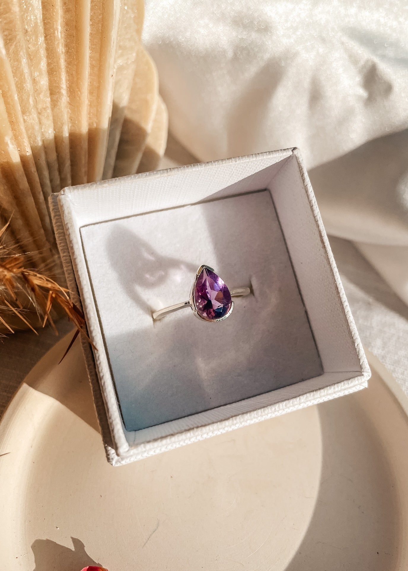 Amethyst Teardrop Ring