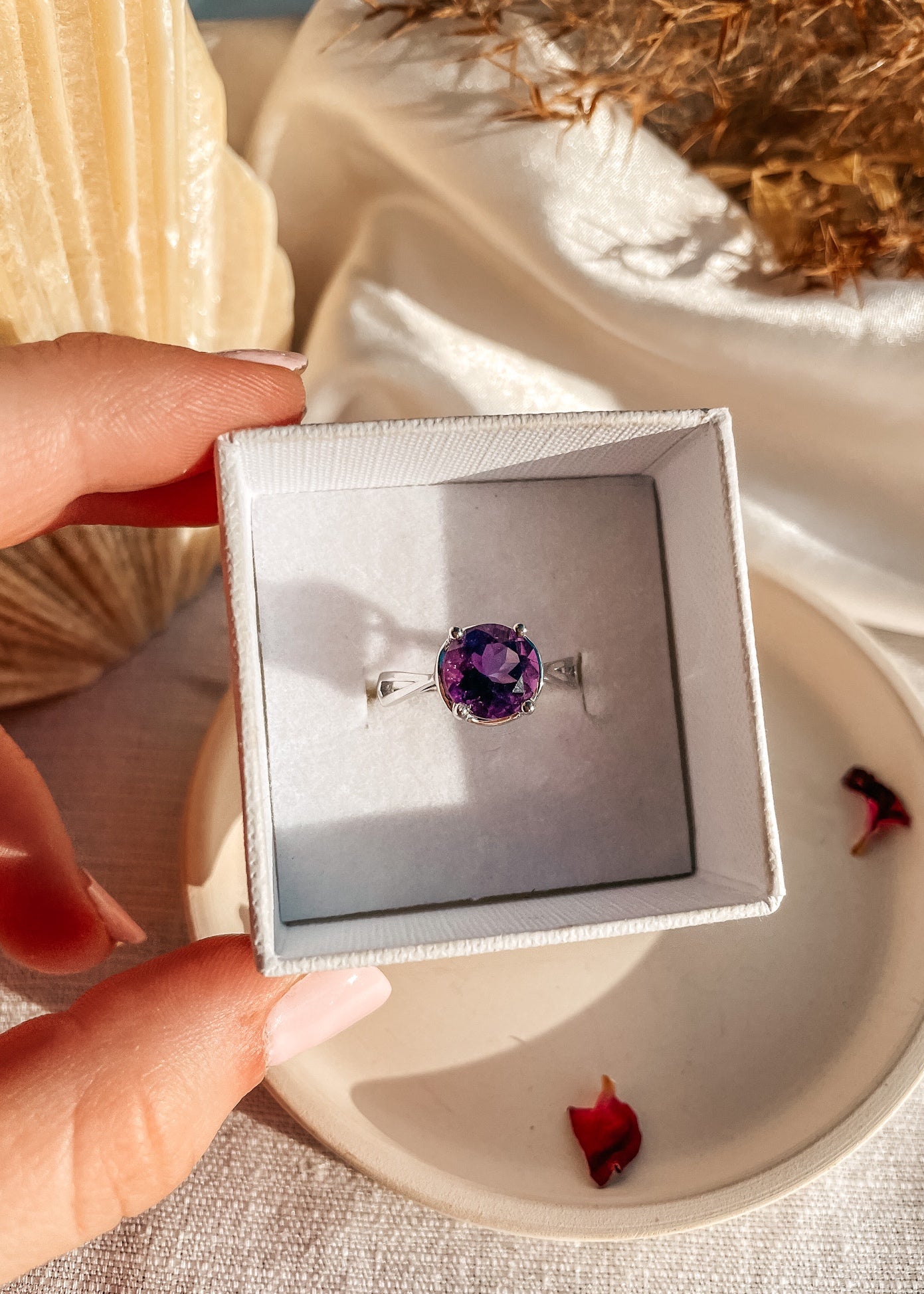 Amethyst Round Ring