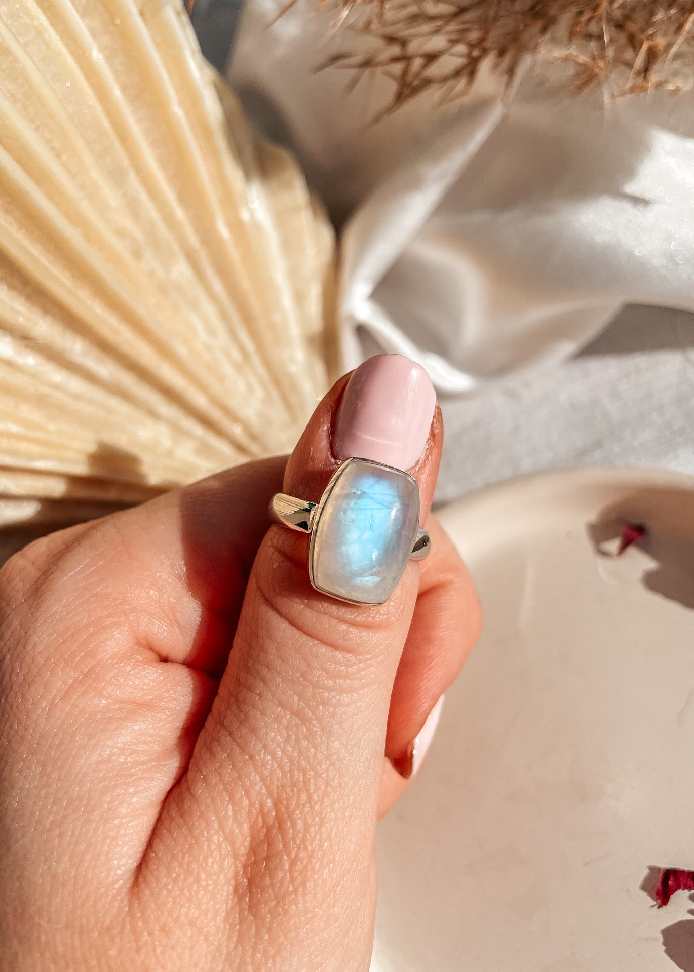 Moonstone Coffin Ring