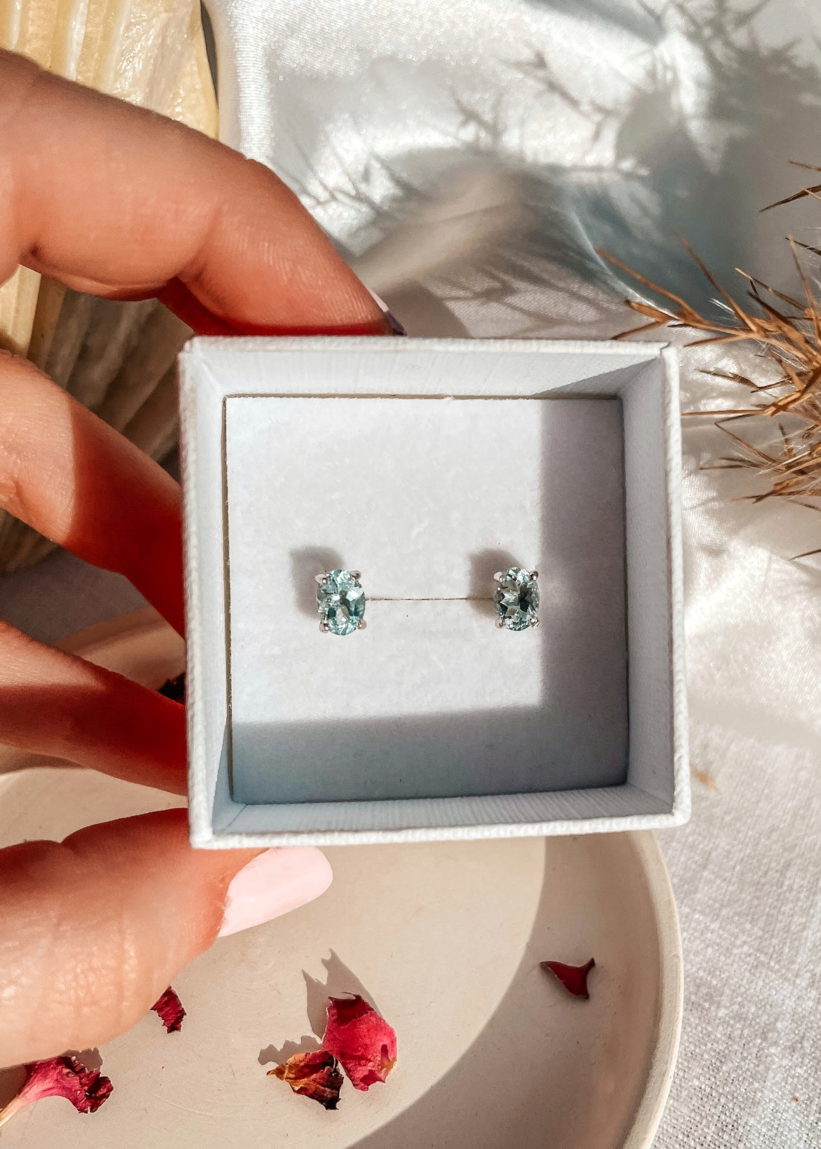 Aquamarine Studs