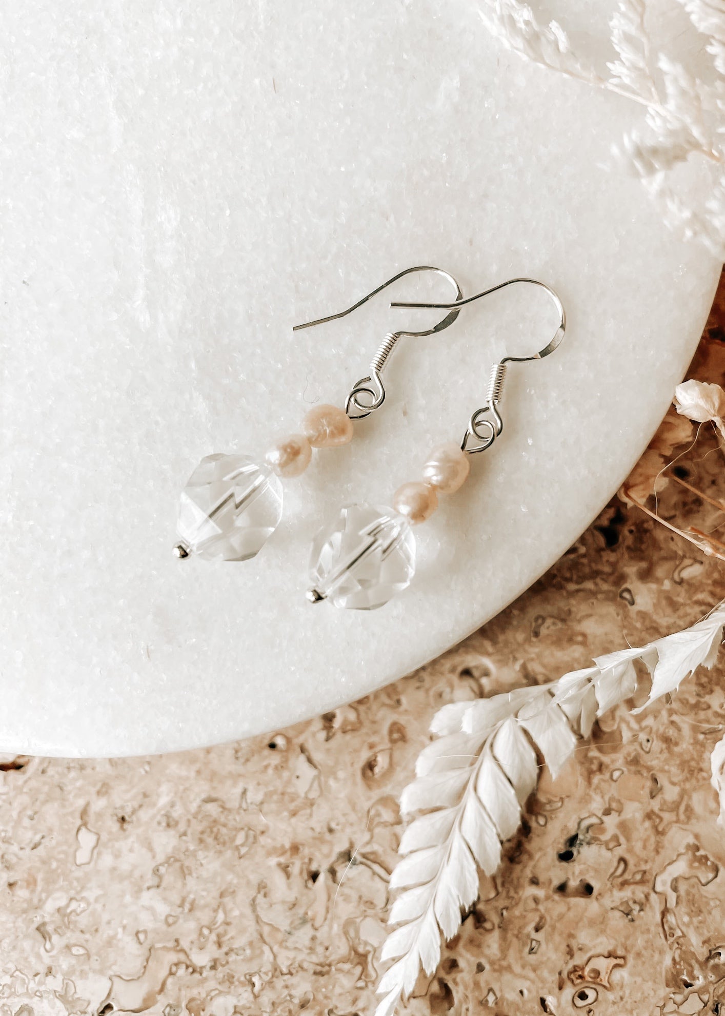 Pearl + Quartz Earring