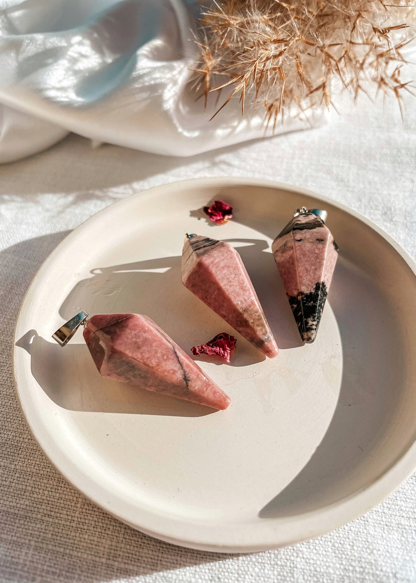 Rhodonite Diamond Pendant