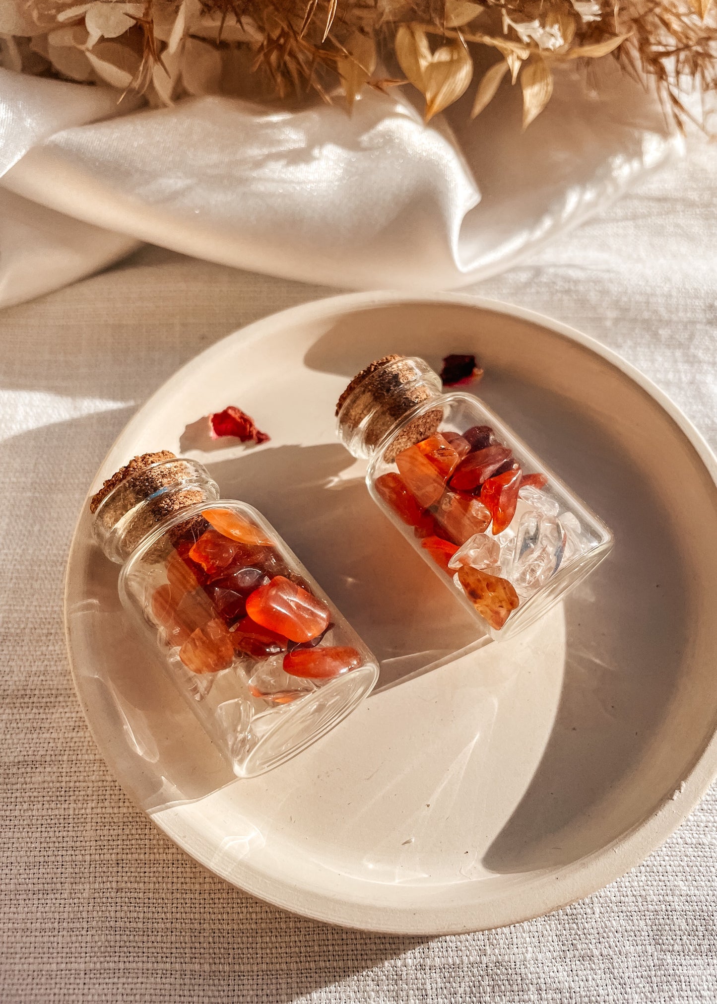 Manifesting Jar- Carnelian & Clear Quartz