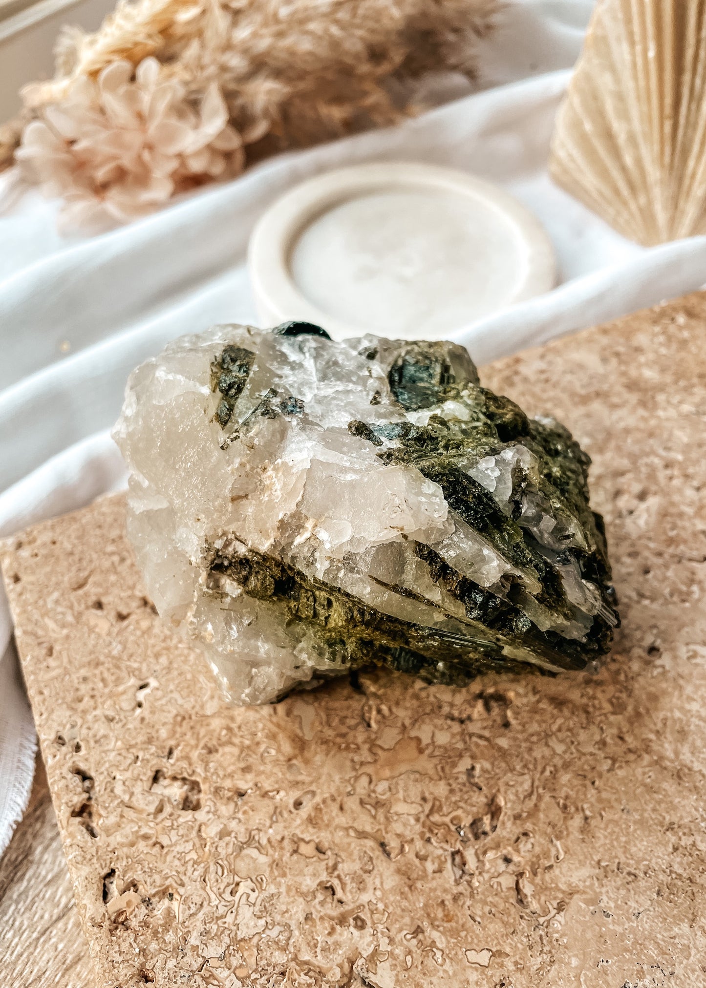 Green Tourmaline & Smoky Quartz