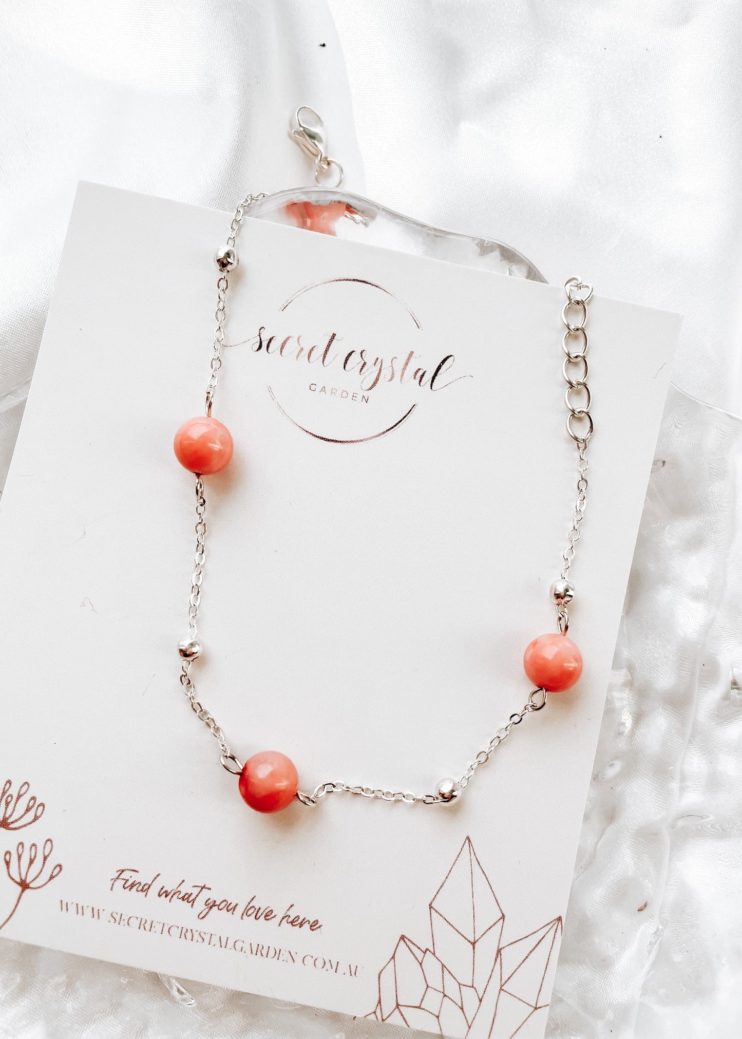 Pink Coral Anklet