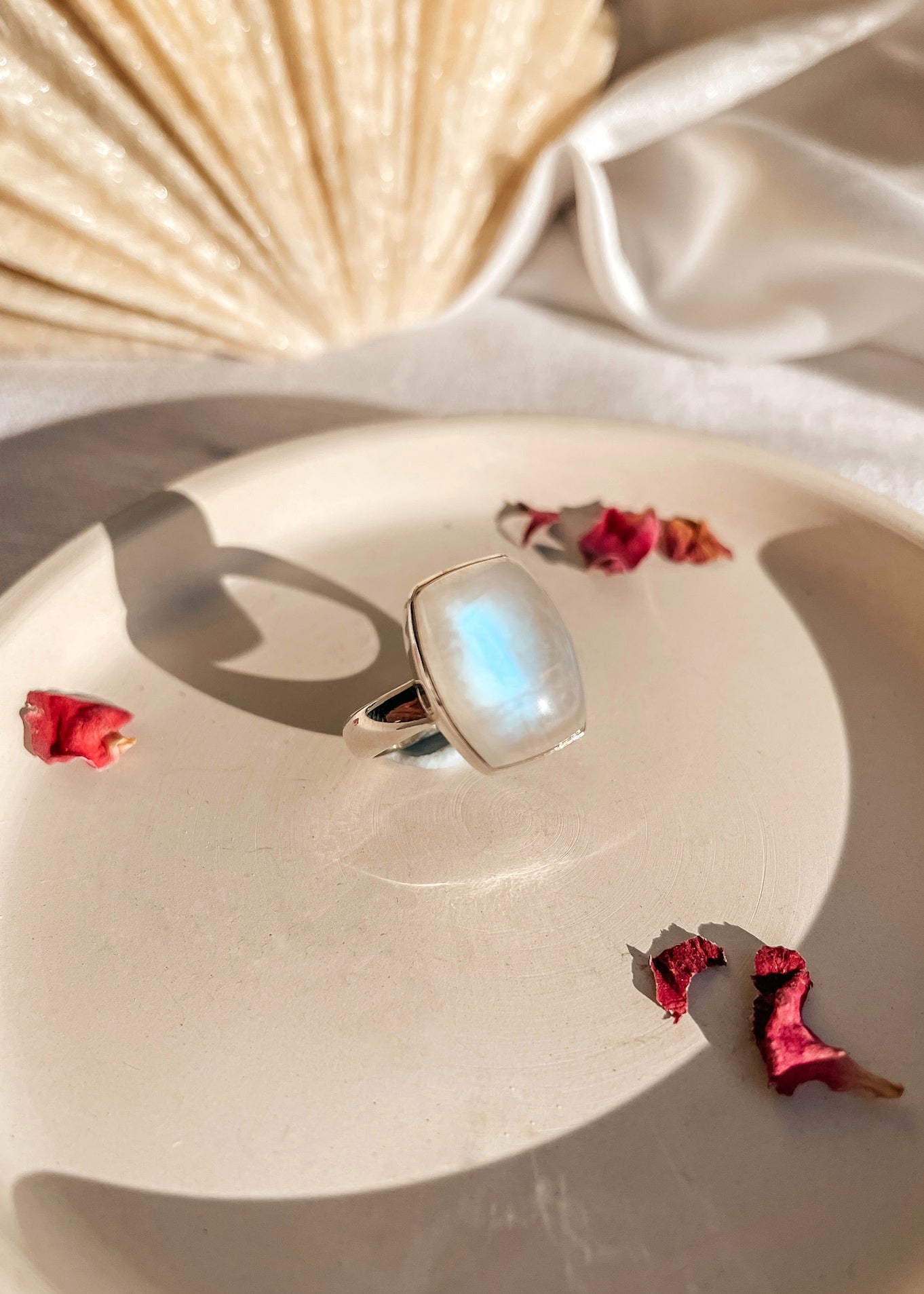 Moonstone Coffin Ring